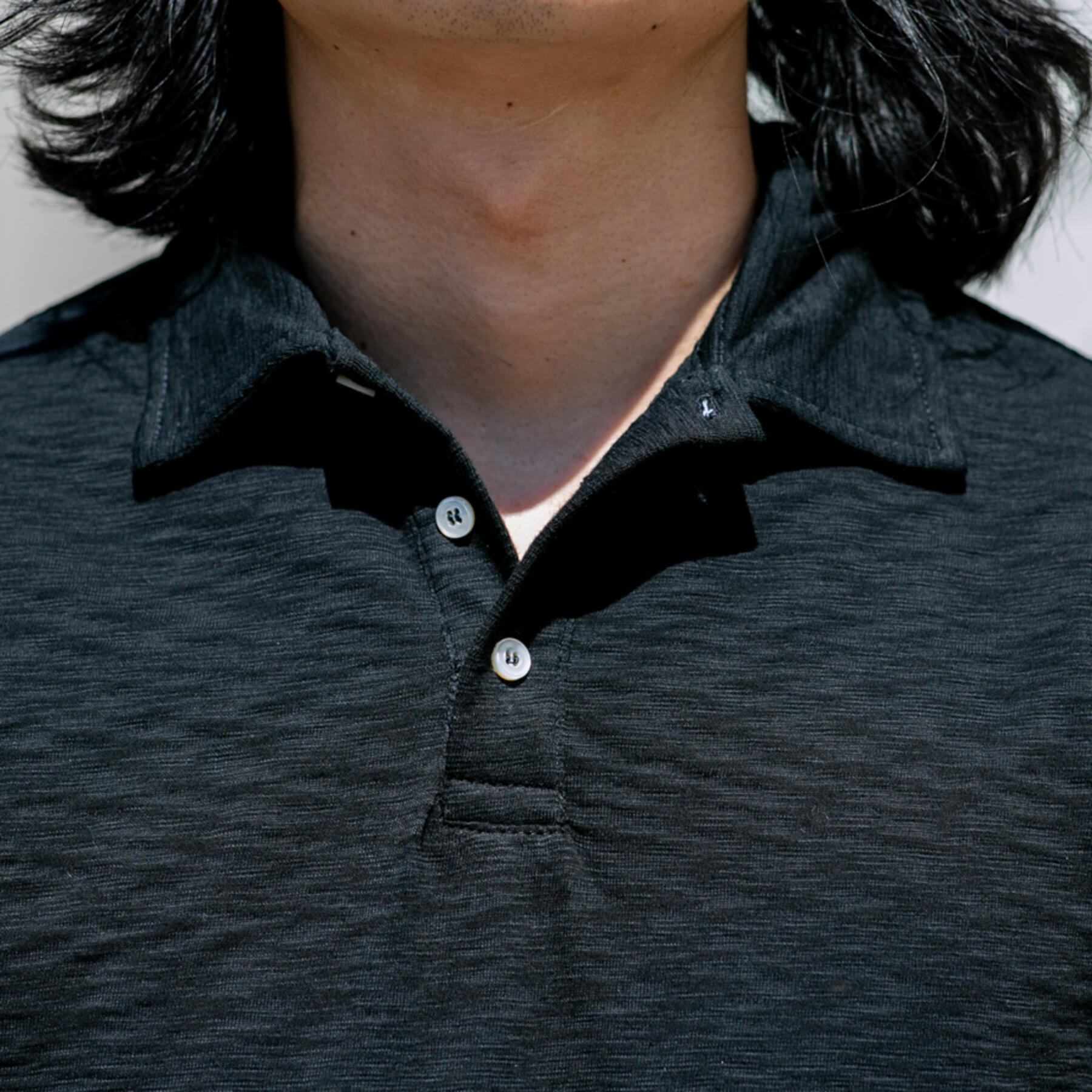 gustin american slub polo - black