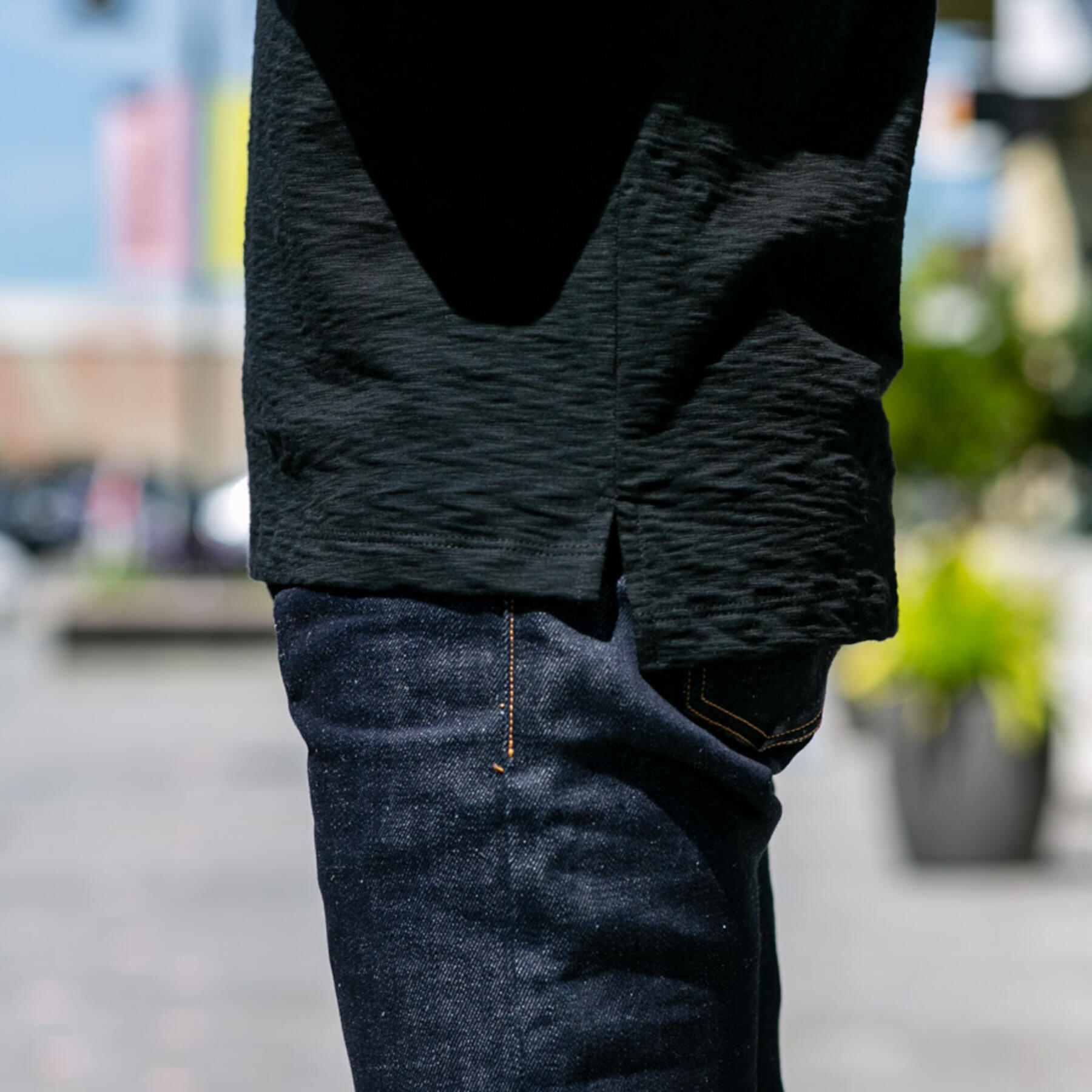 gustin american slub polo - black