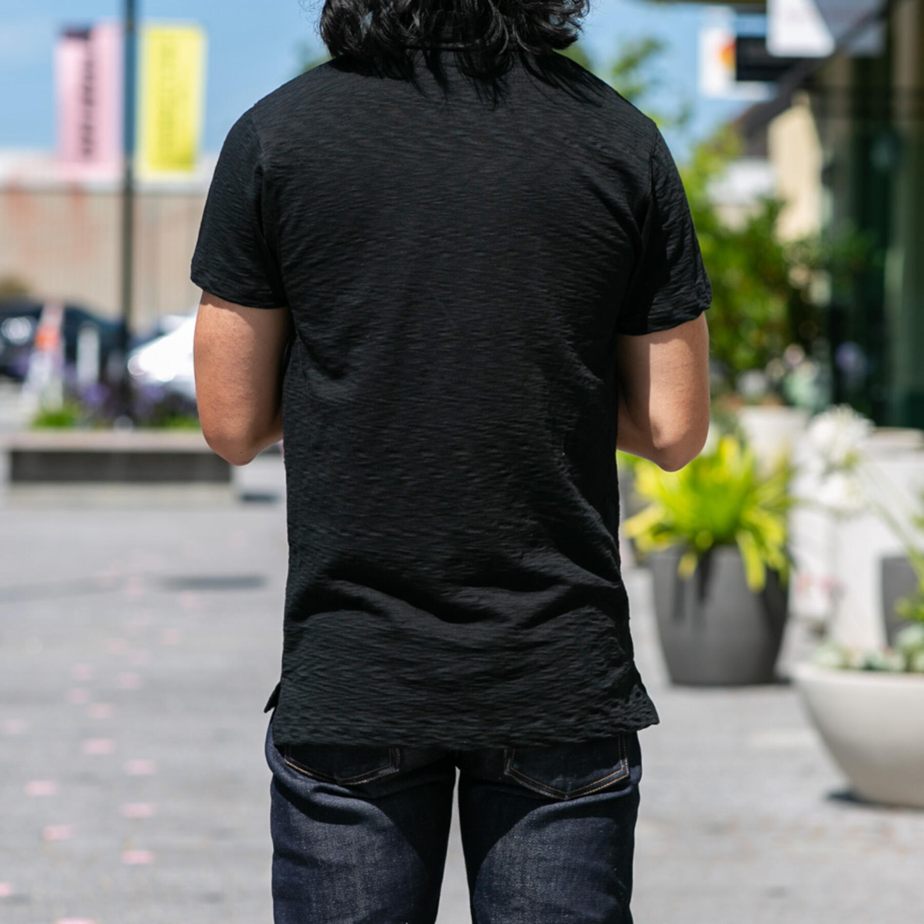 gustin american slub polo - black