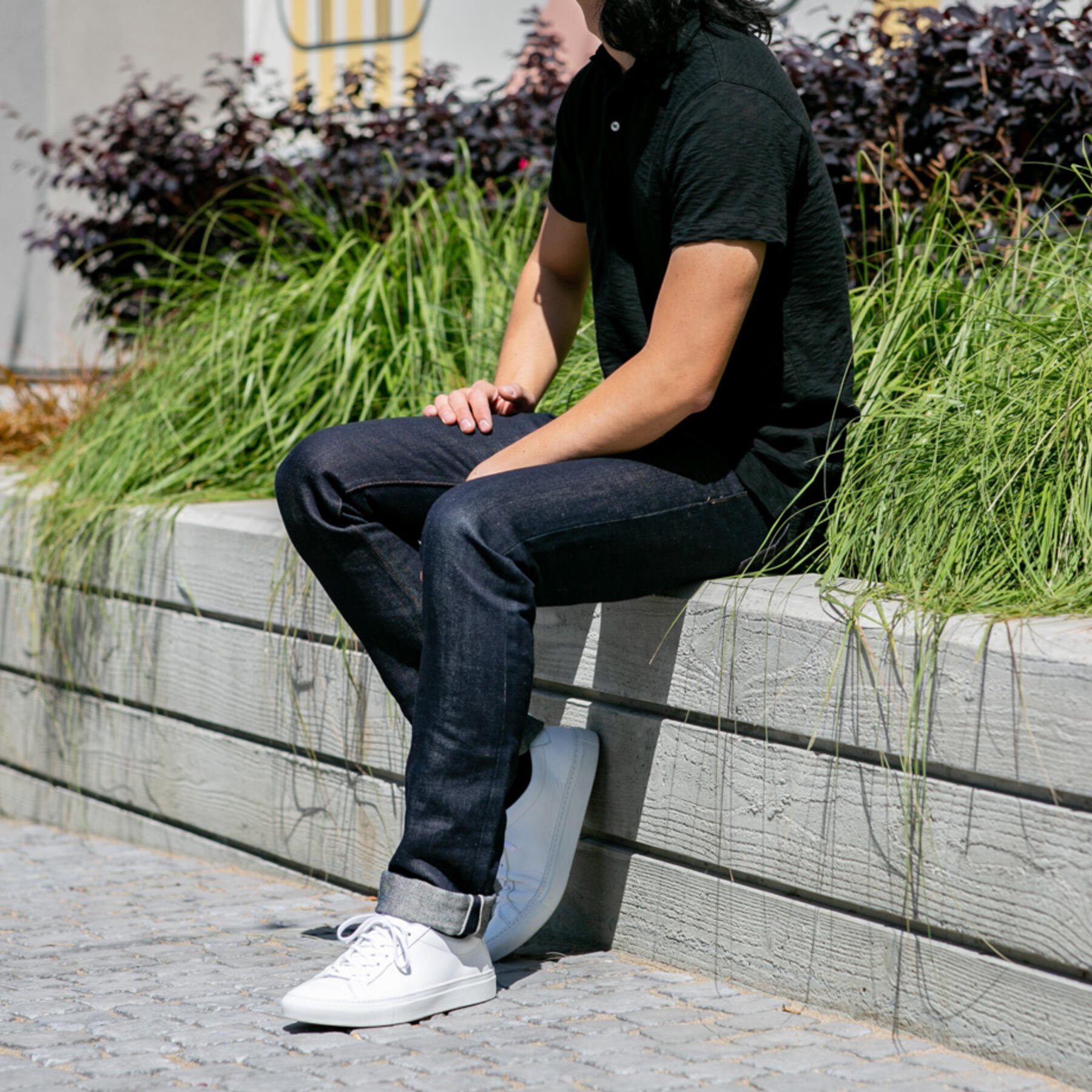 gustin american slub polo - black