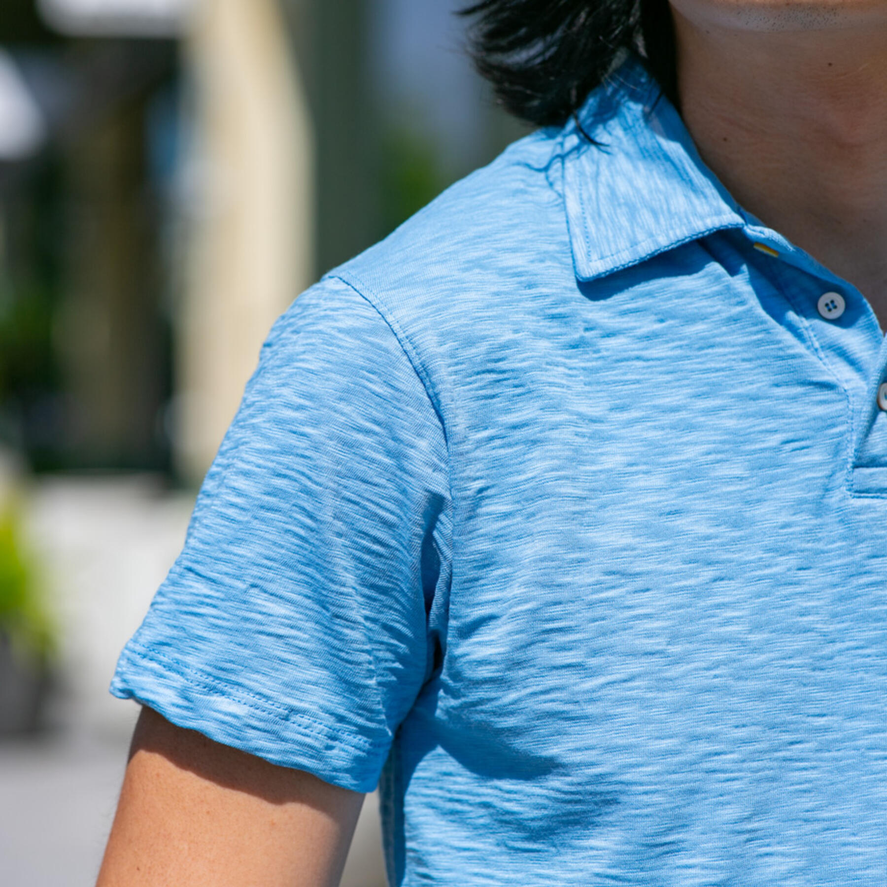 gustin american slub polo - sky