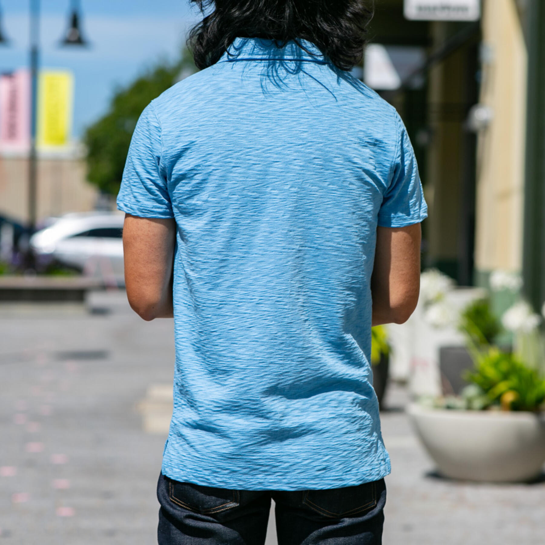 gustin american slub polo - sky