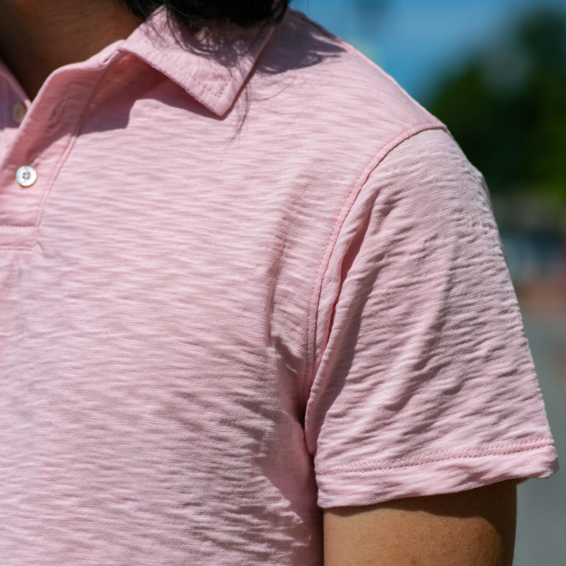 gustin american slub polo - faded pink