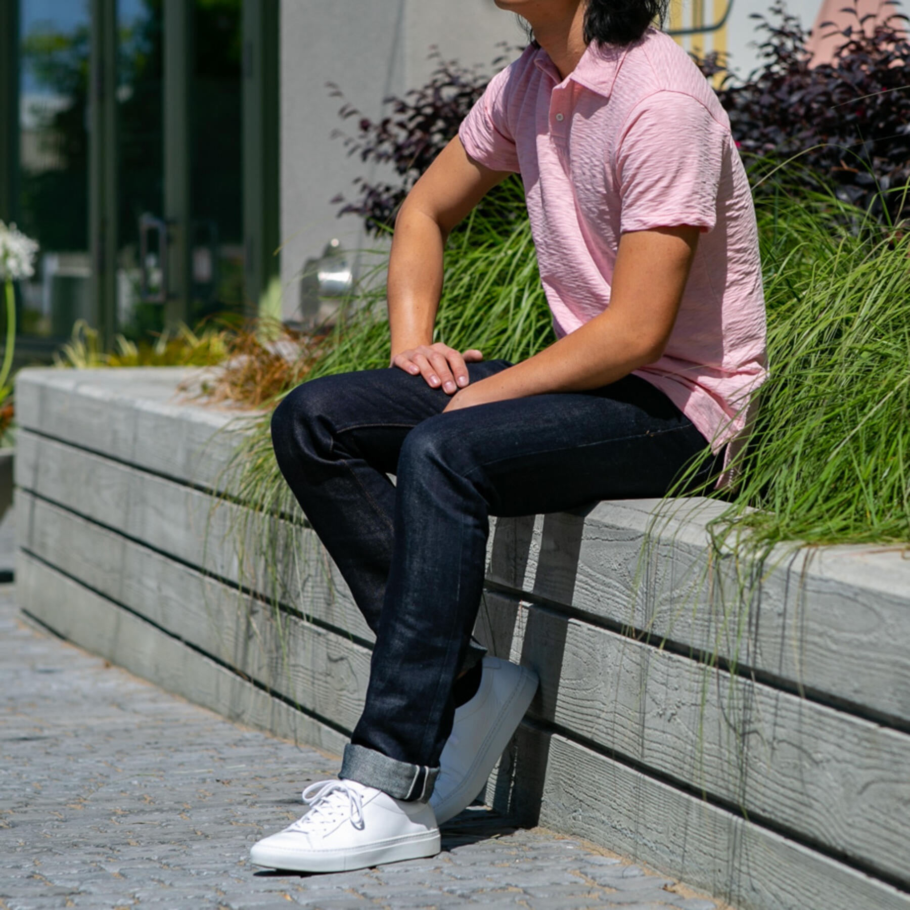 gustin american slub polo - faded pink