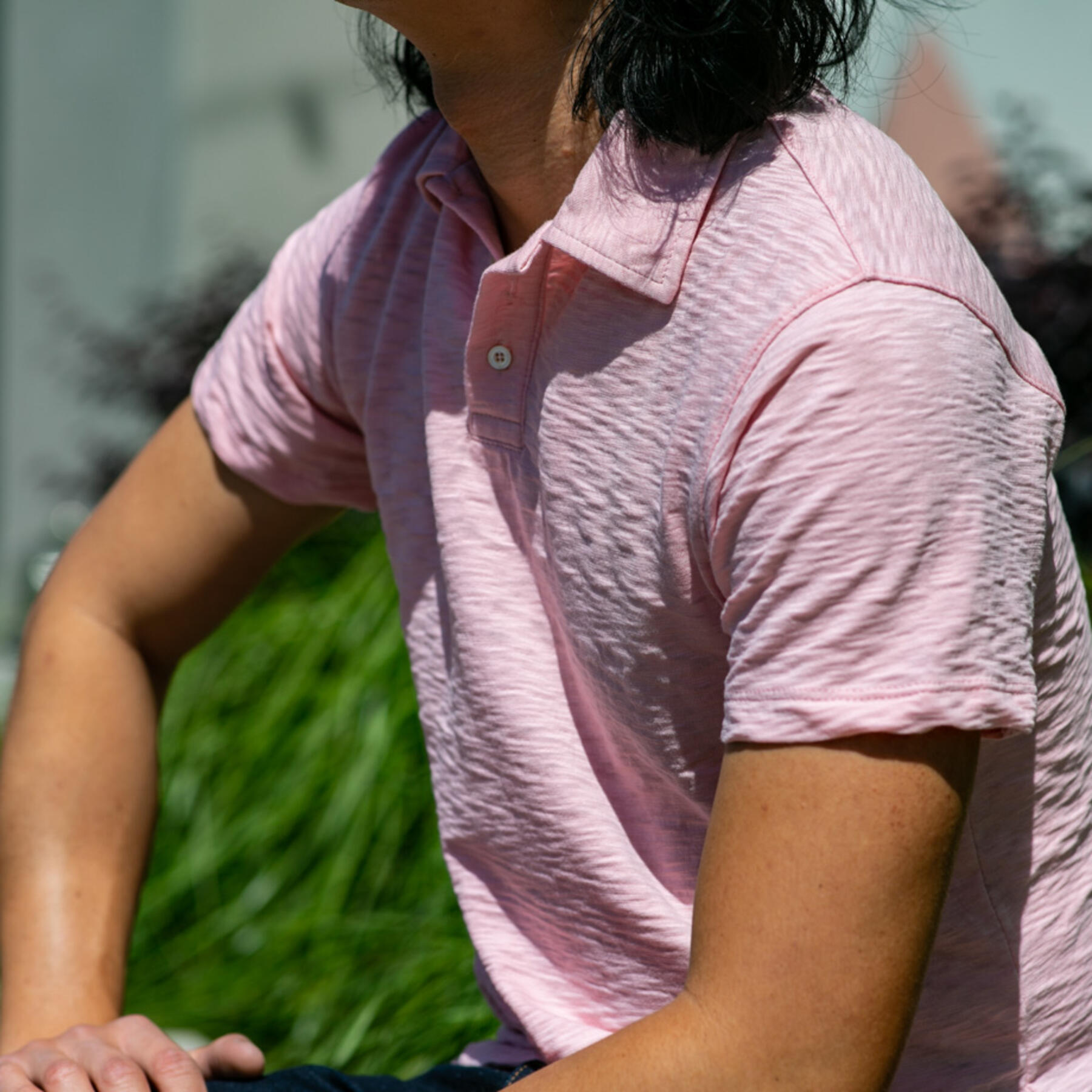 gustin american slub polo - faded pink