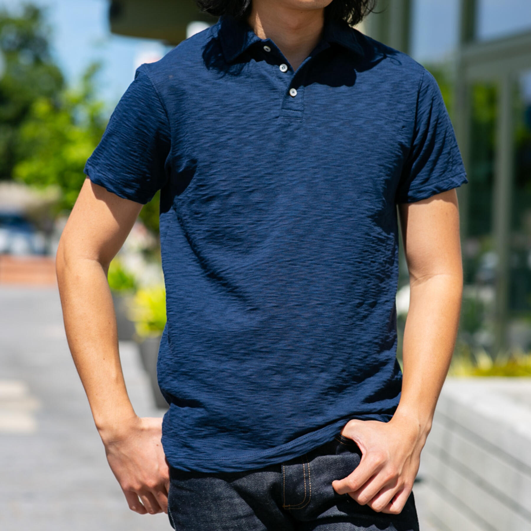 gustin american slub polo - 2 pack (navy, black)