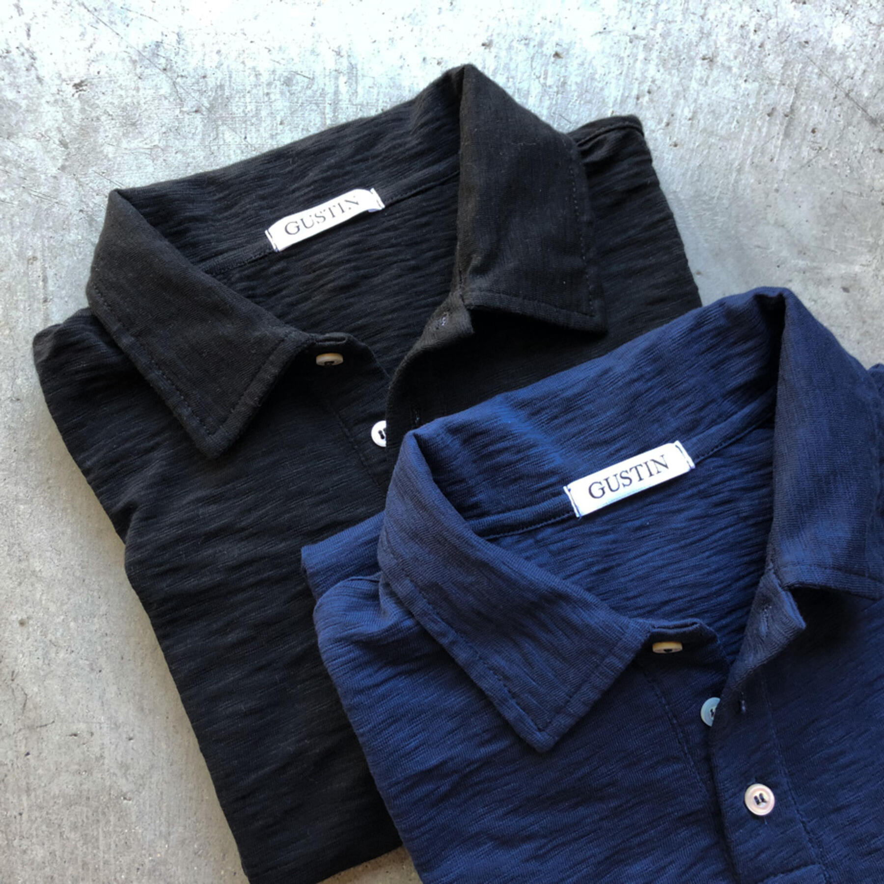 gustin american slub polo - 2 pack (navy, black)