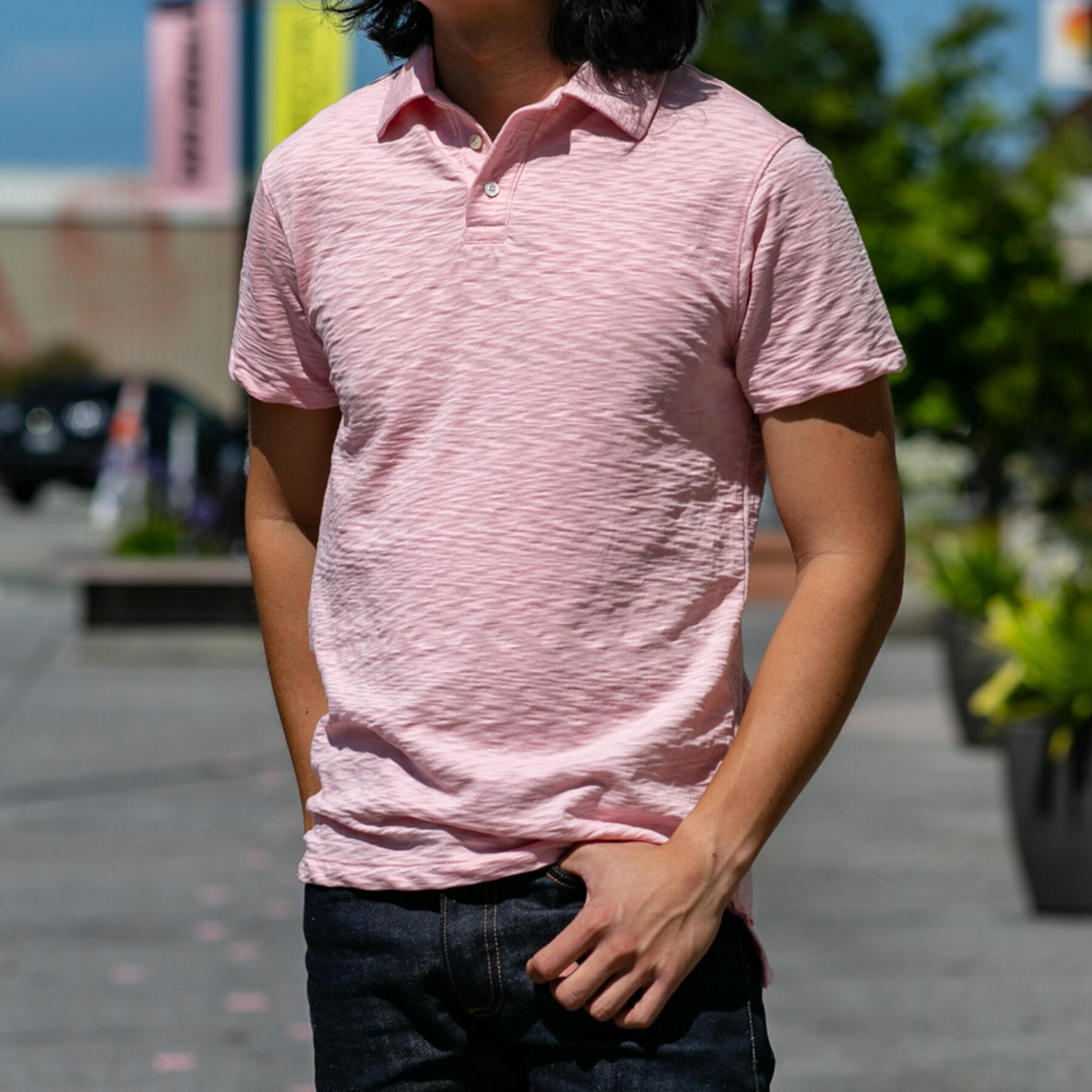 gustin american slub polo - 2 pack (sky, faded pink)