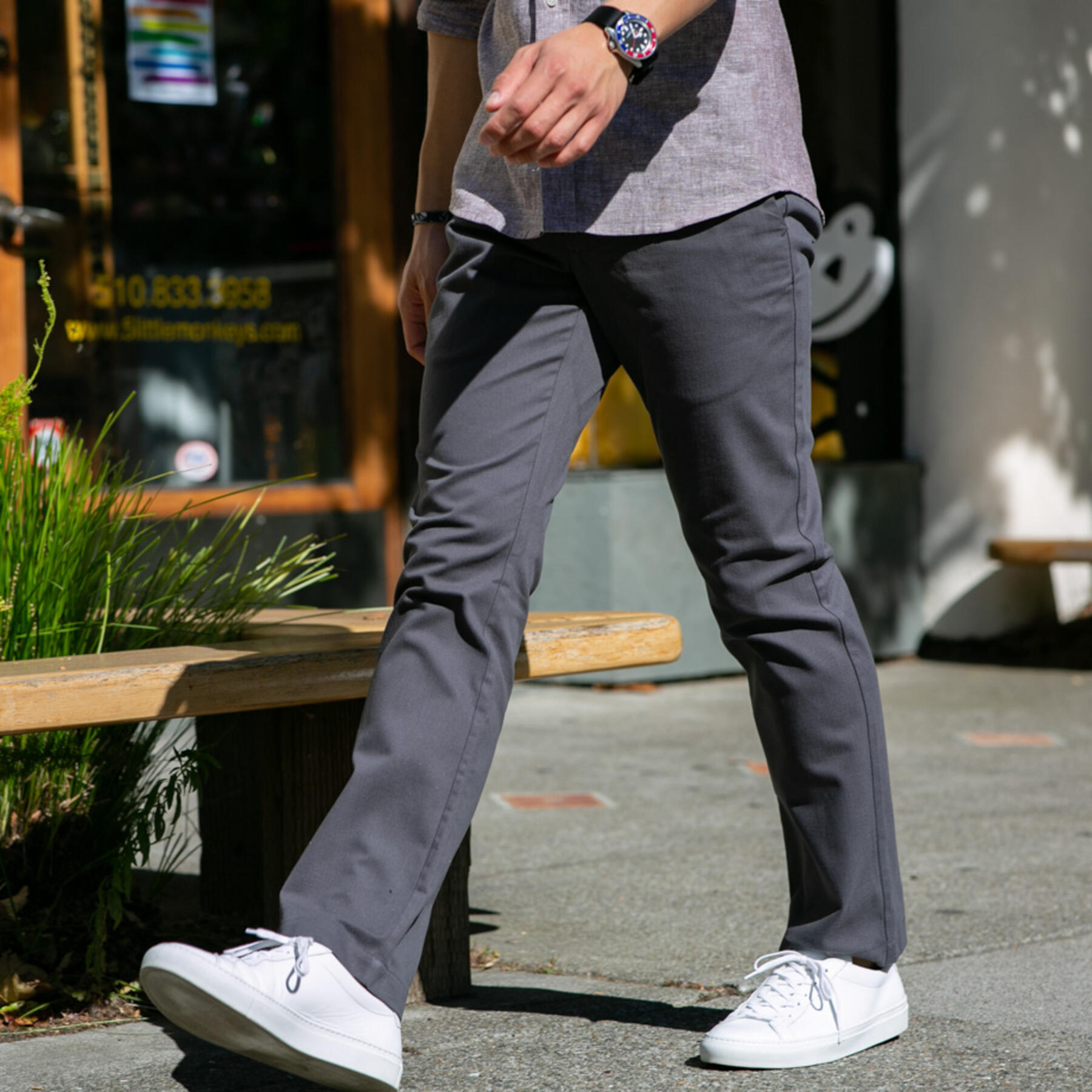 gustin #196 american brushed chinos - charcoal
