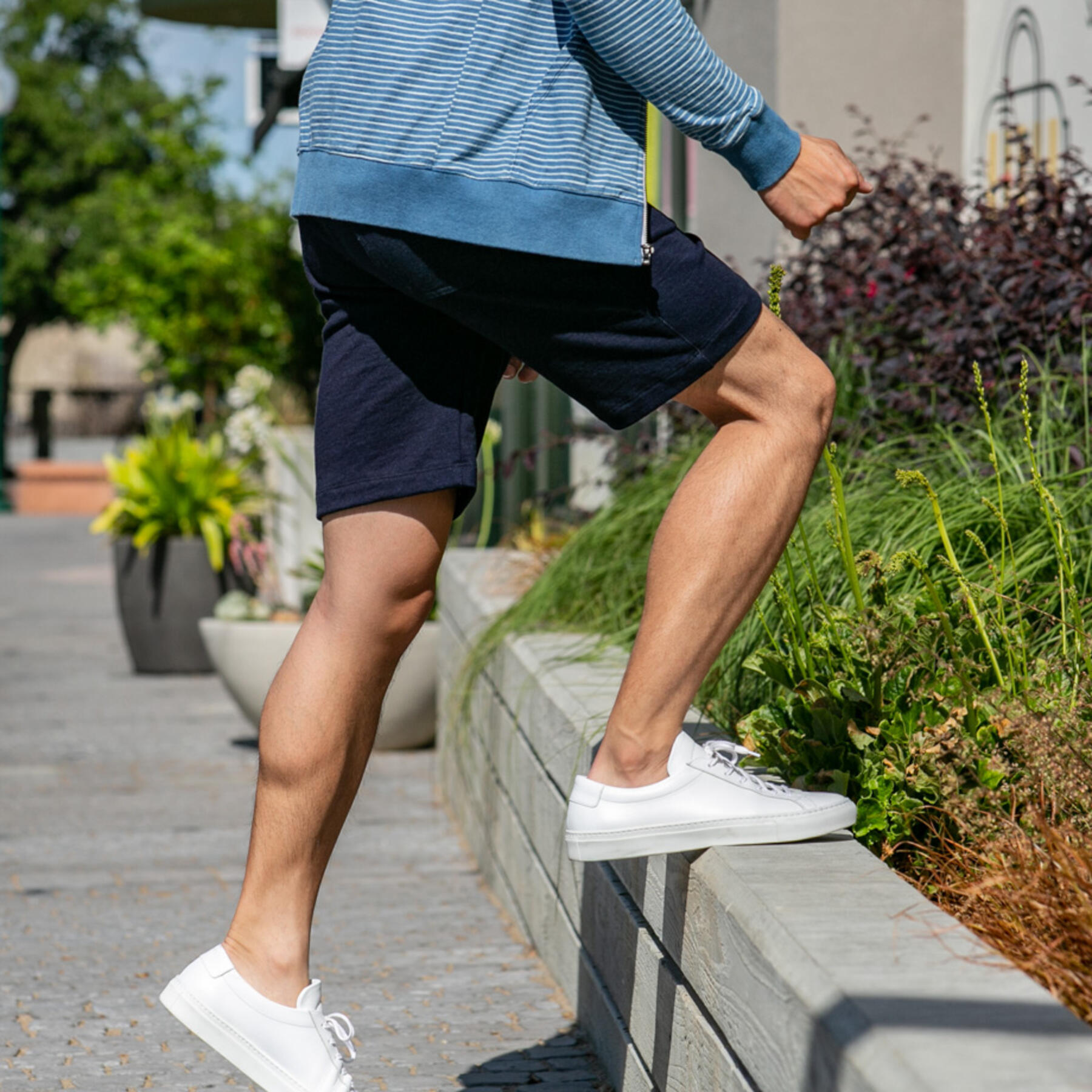 gustin indigo dye sweatshorts - dark