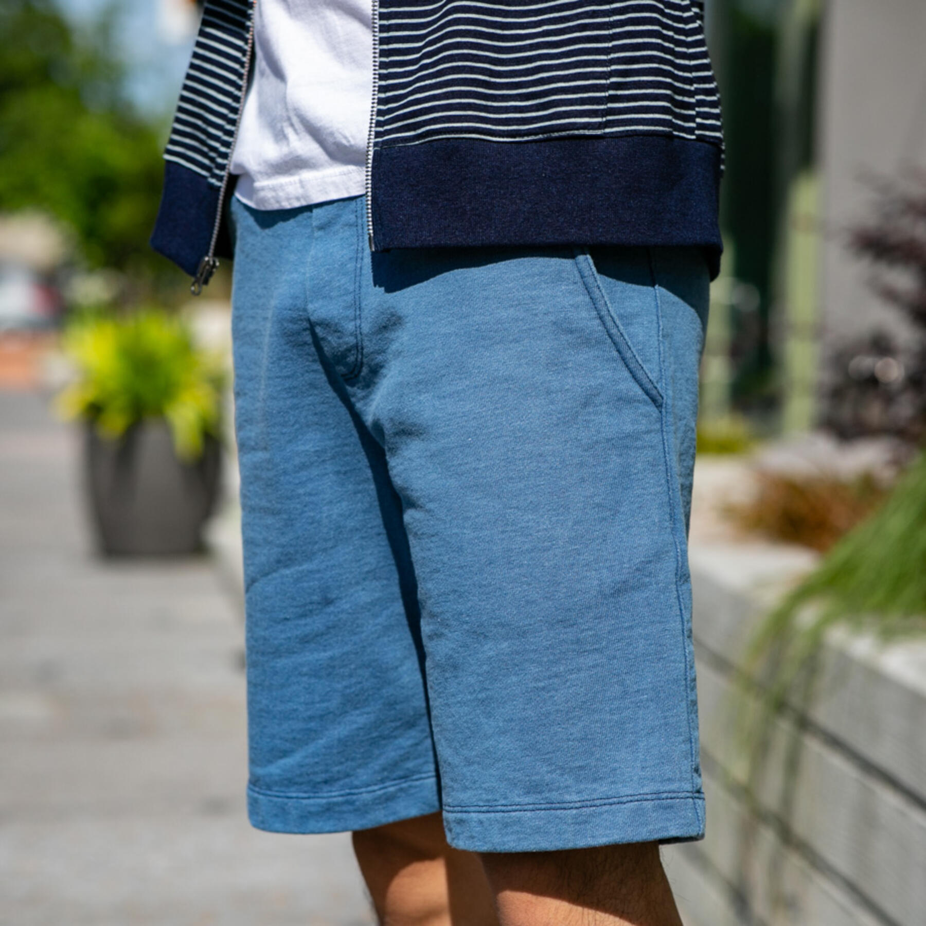 gustin indigo dye sweatshorts - vintage