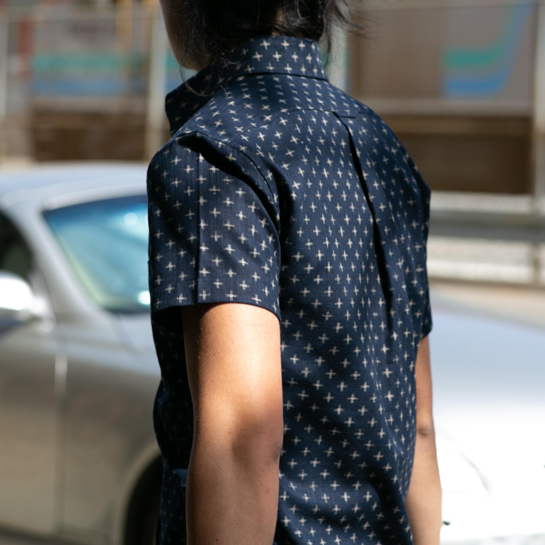 gustin #687 indigo star short sleeve shirt