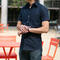 gustin #687 indigo star short sleeve shirt