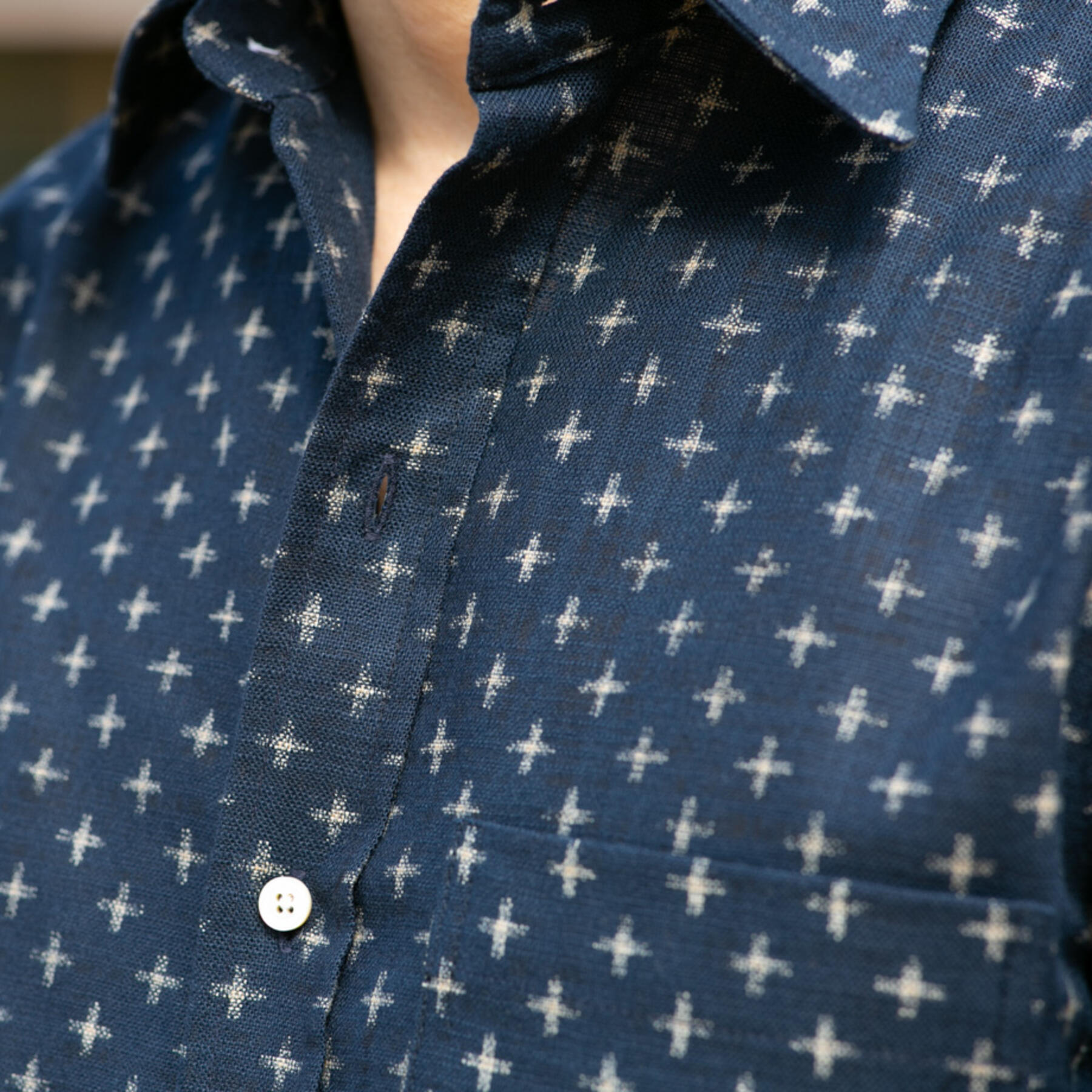 gustin #687 indigo star short sleeve shirt