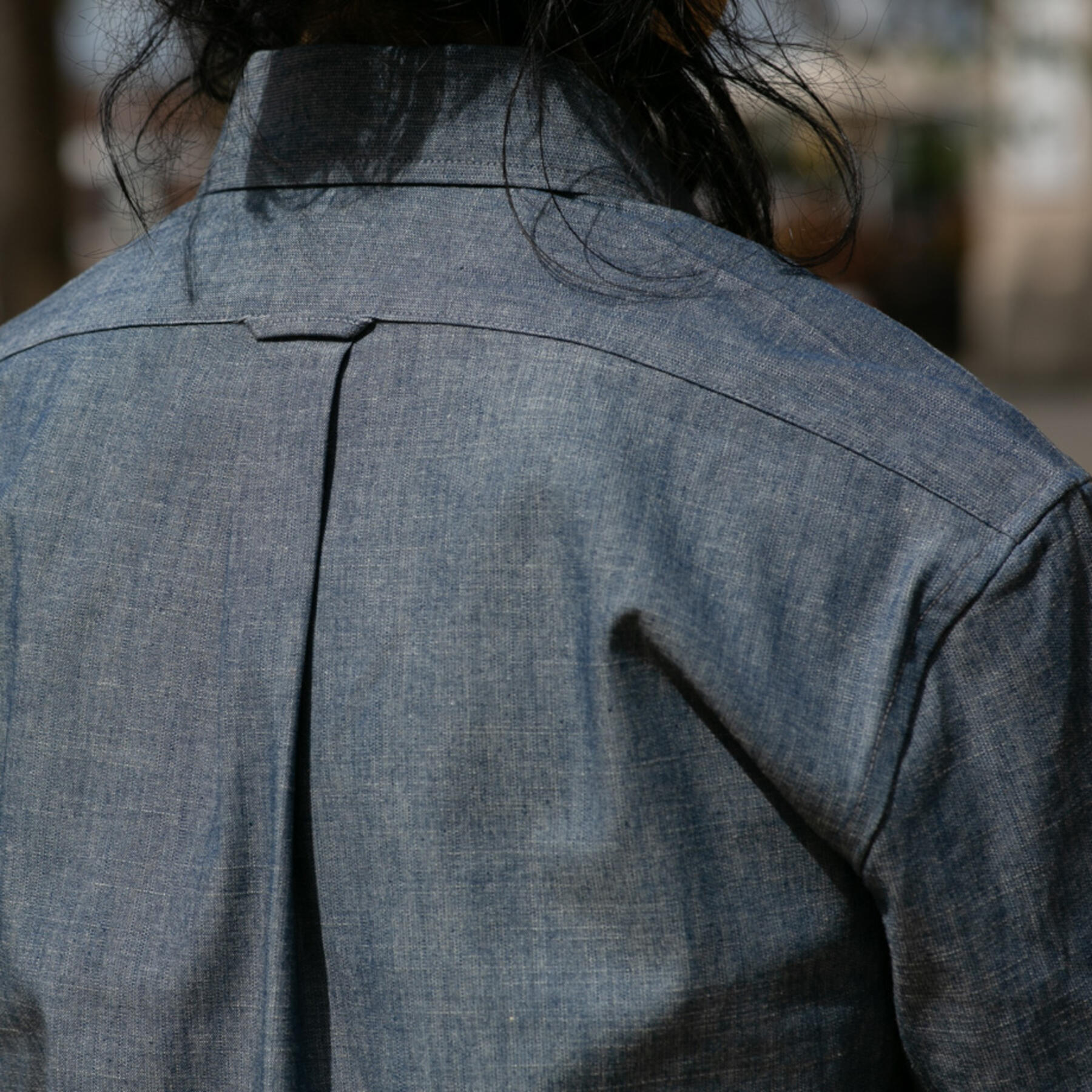 gustin #689 indigo chambray short sleeve shirt