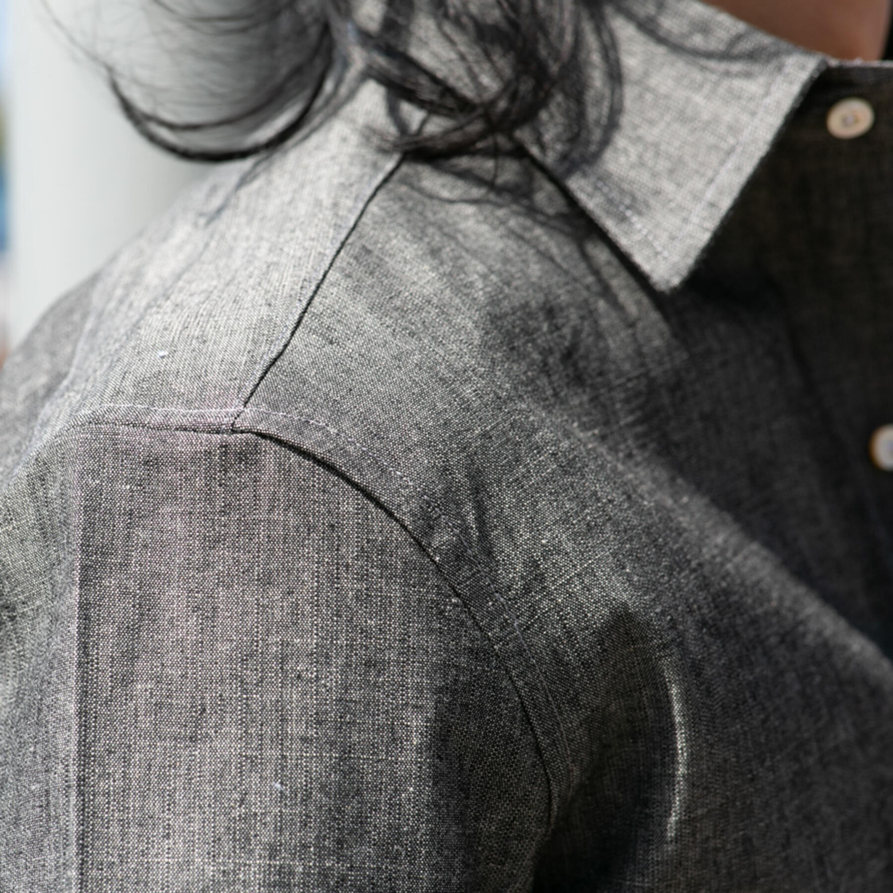 gustin #690 black chambray short sleeve shirt