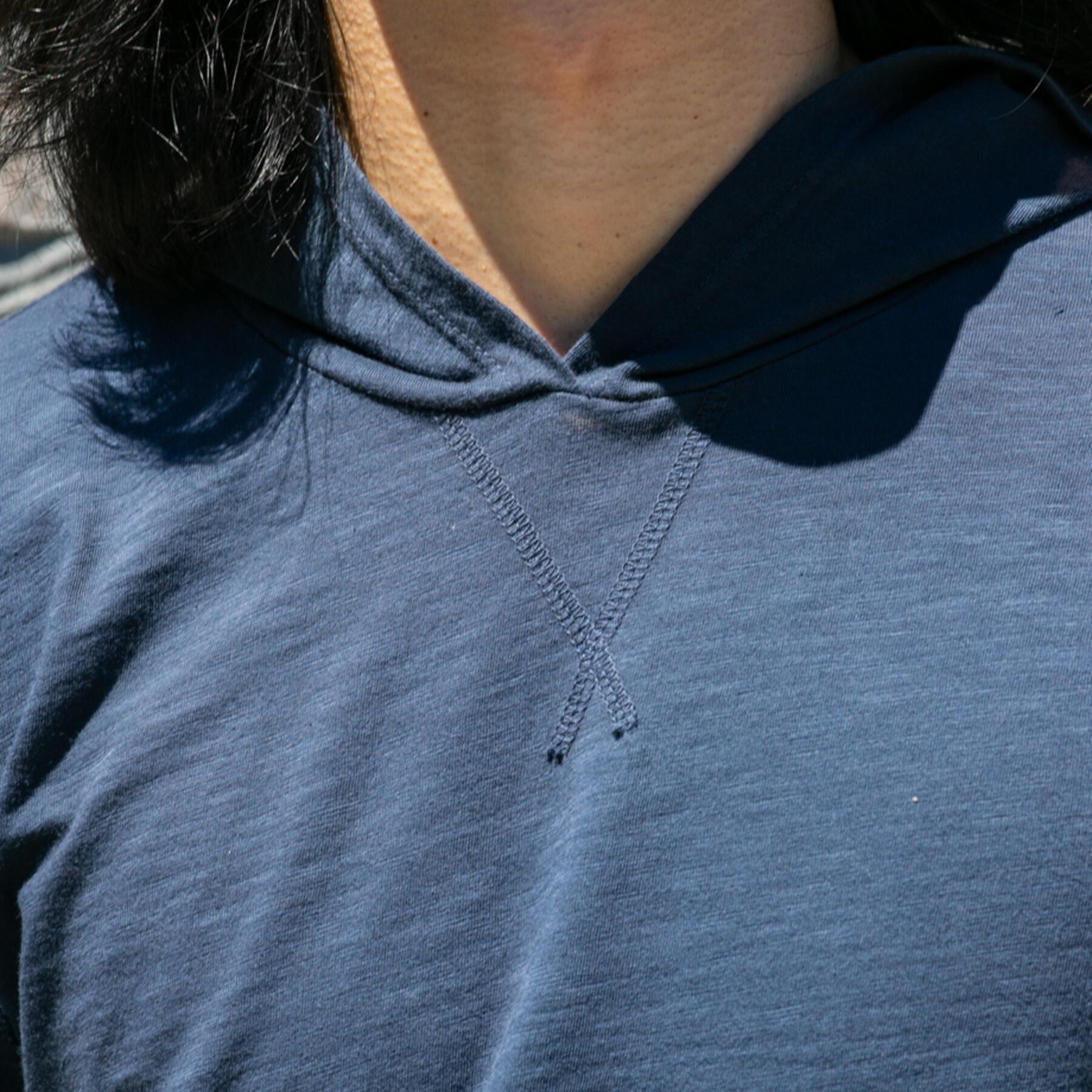 gustin superlight slub pocket hoodie - navy