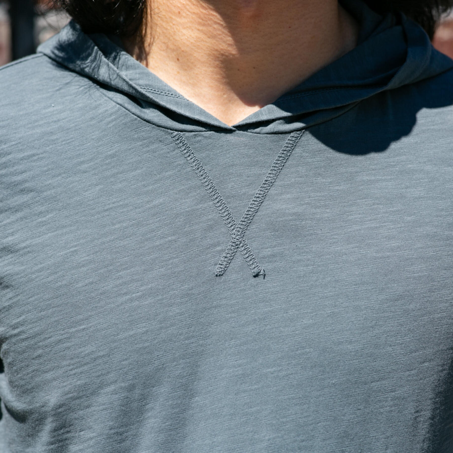 gustin superlight slub pocket hoodie - titanium