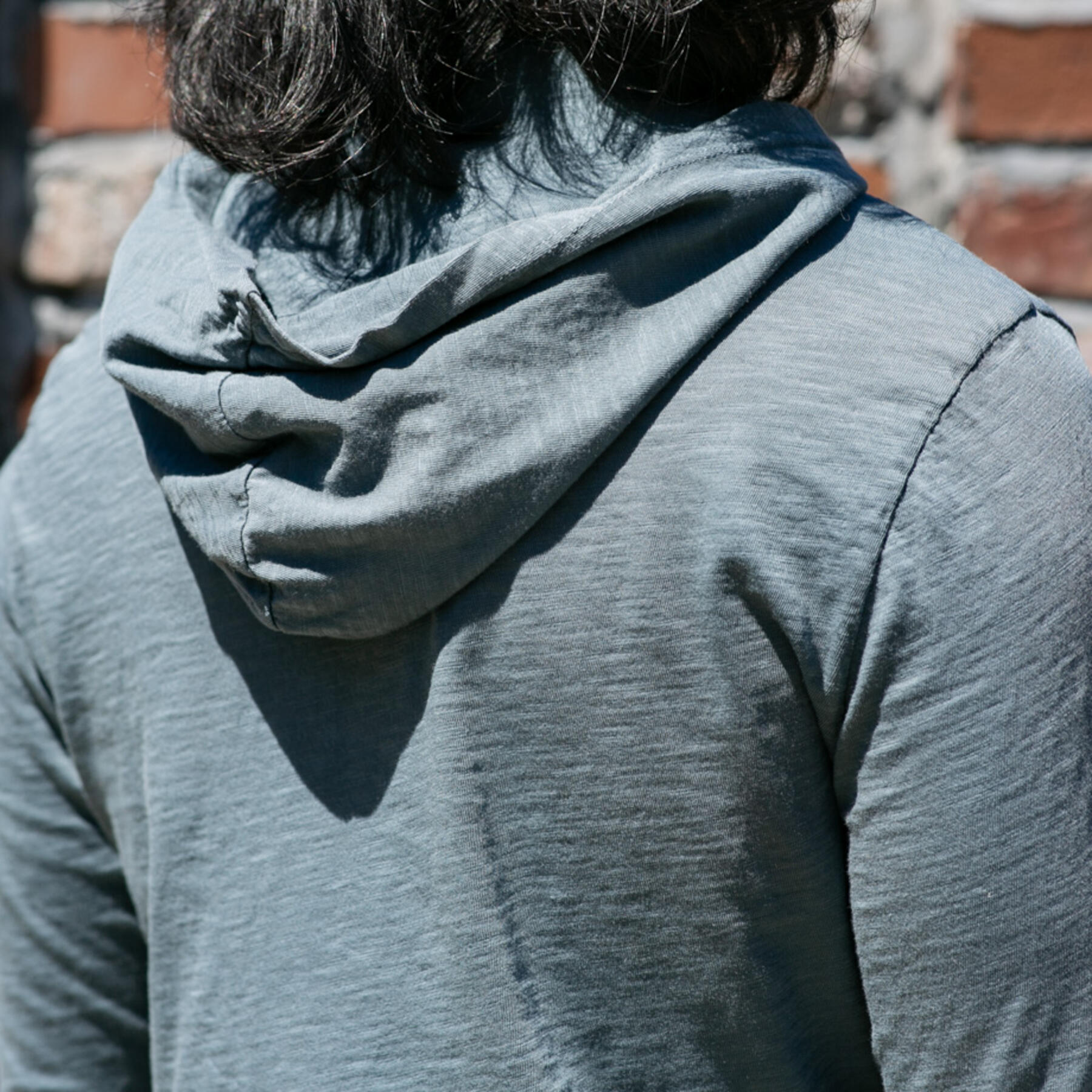 gustin superlight slub pocket hoodie - titanium