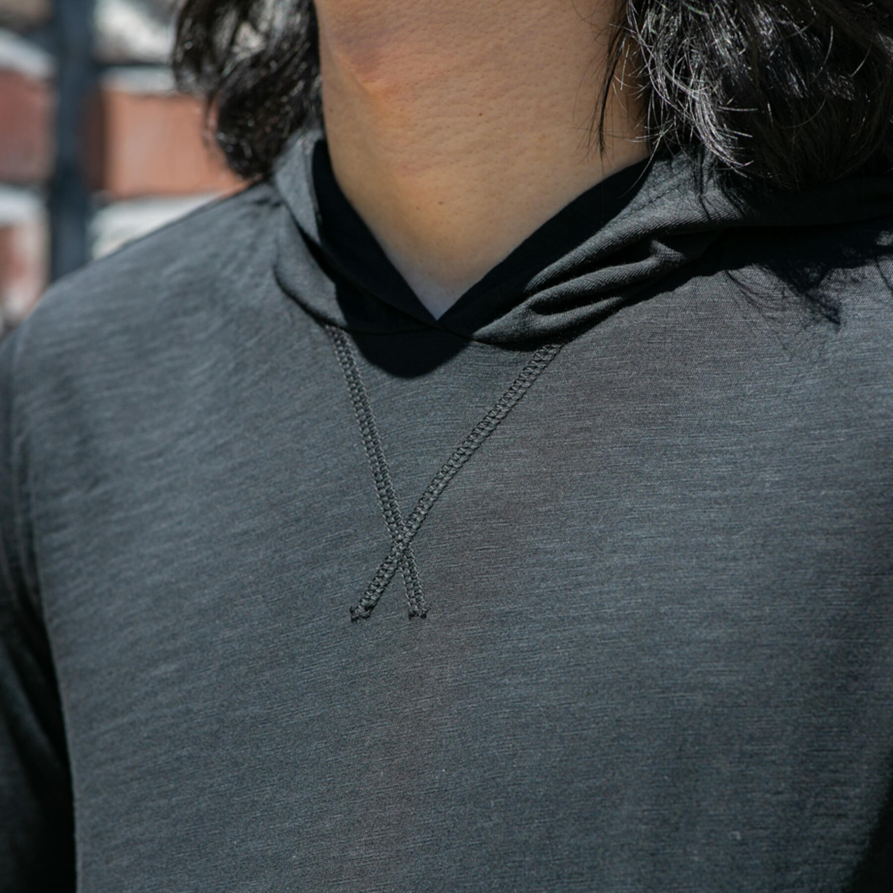 gustin superlight slub pocket hoodie - black