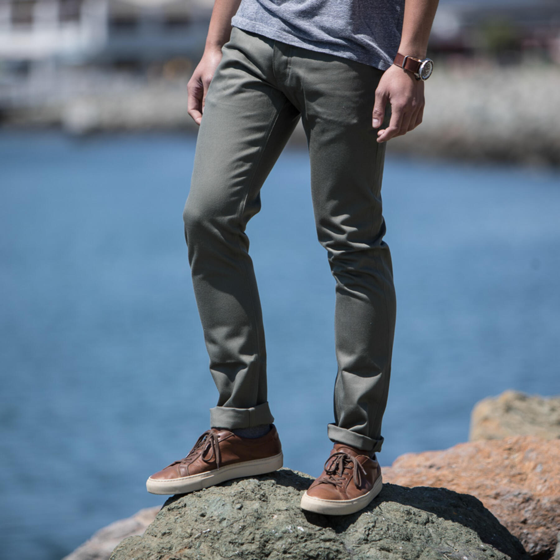 gustin #445 selvedge twill - olive