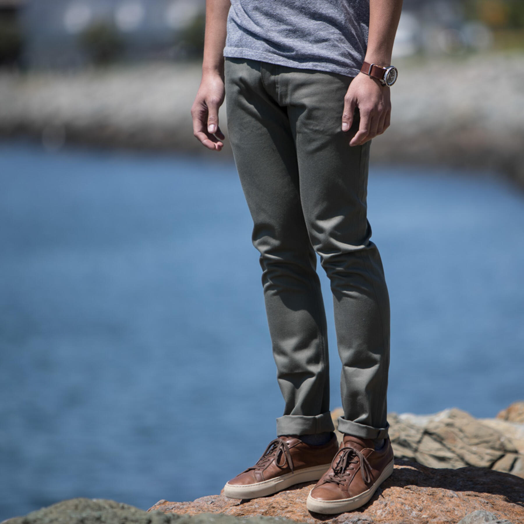 gustin #445 selvedge twill - olive