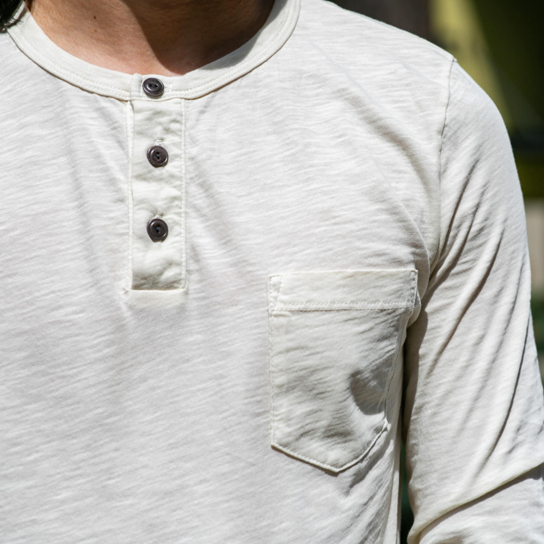 gustin slub pocket henley - natural