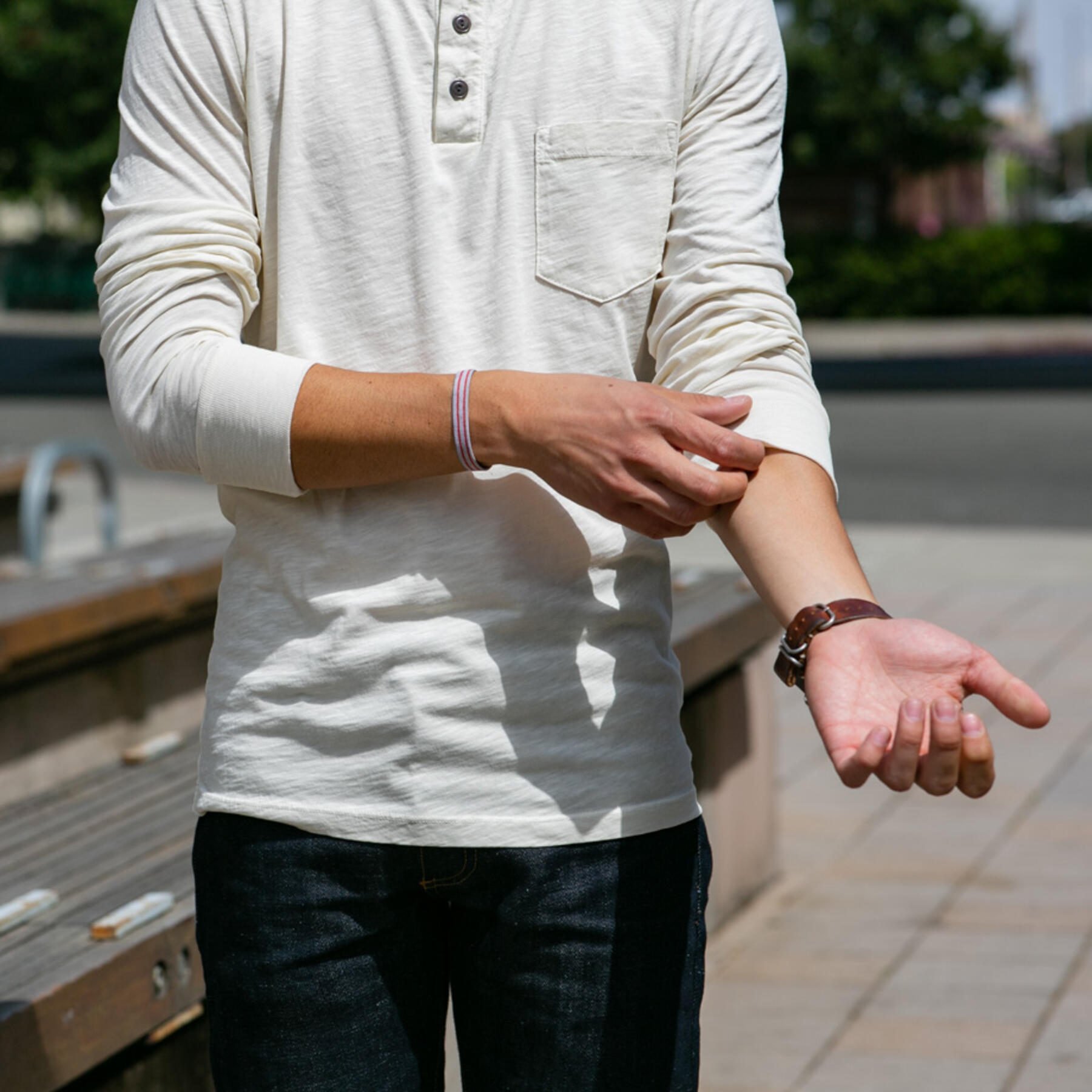 gustin slub pocket henley - natural