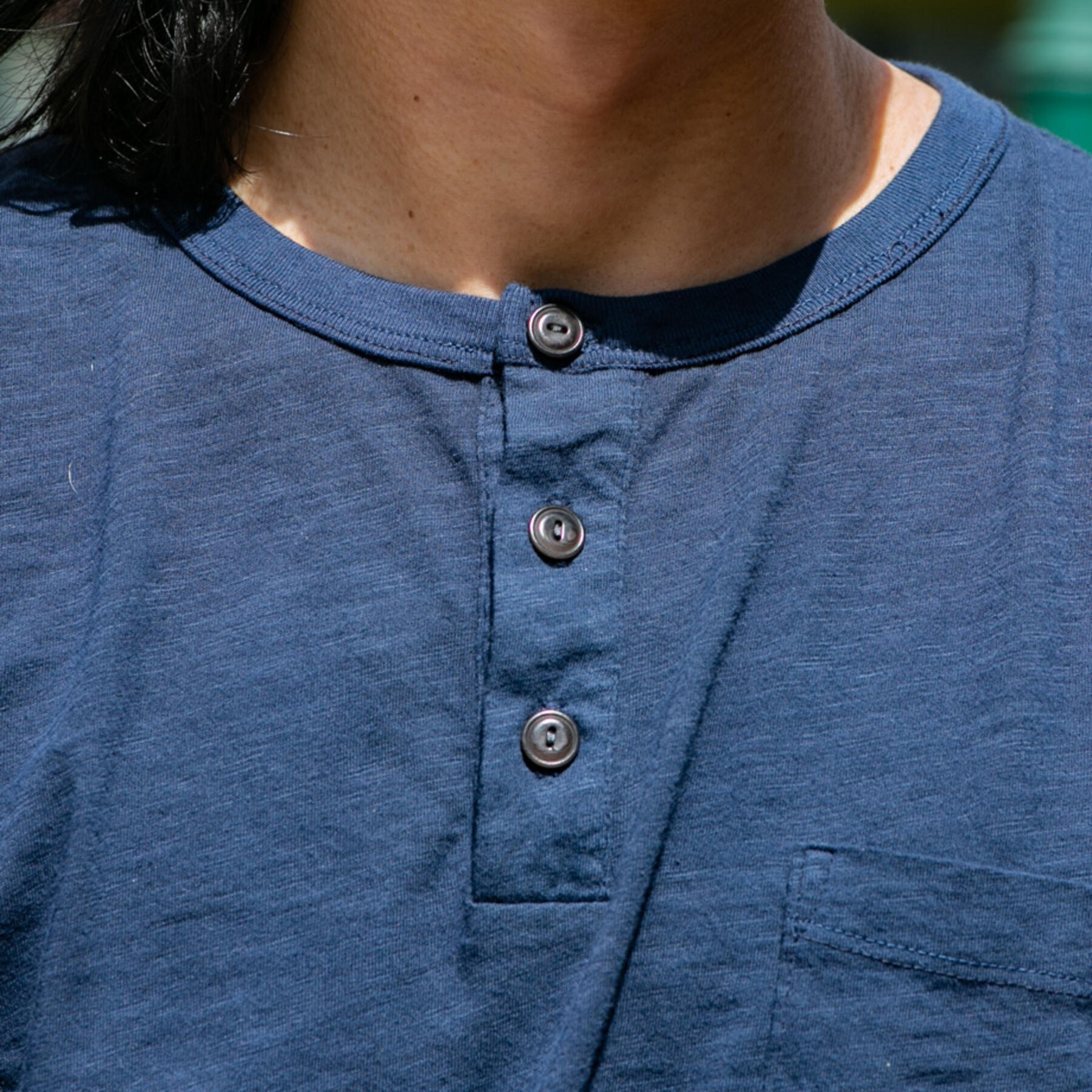 gustin slub pocket henley - vintage navy