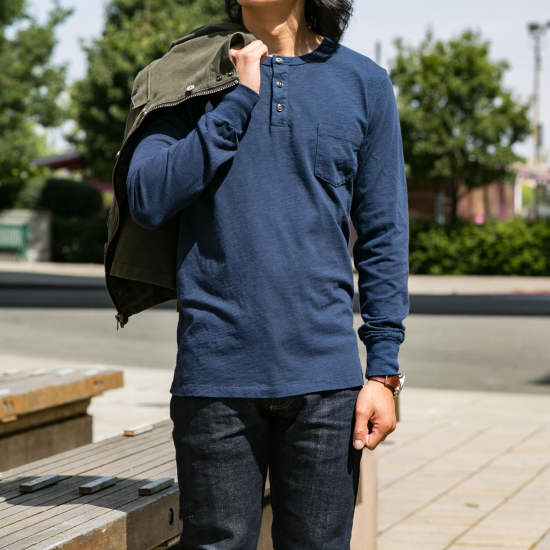 gustin slub pocket henley 3 pack