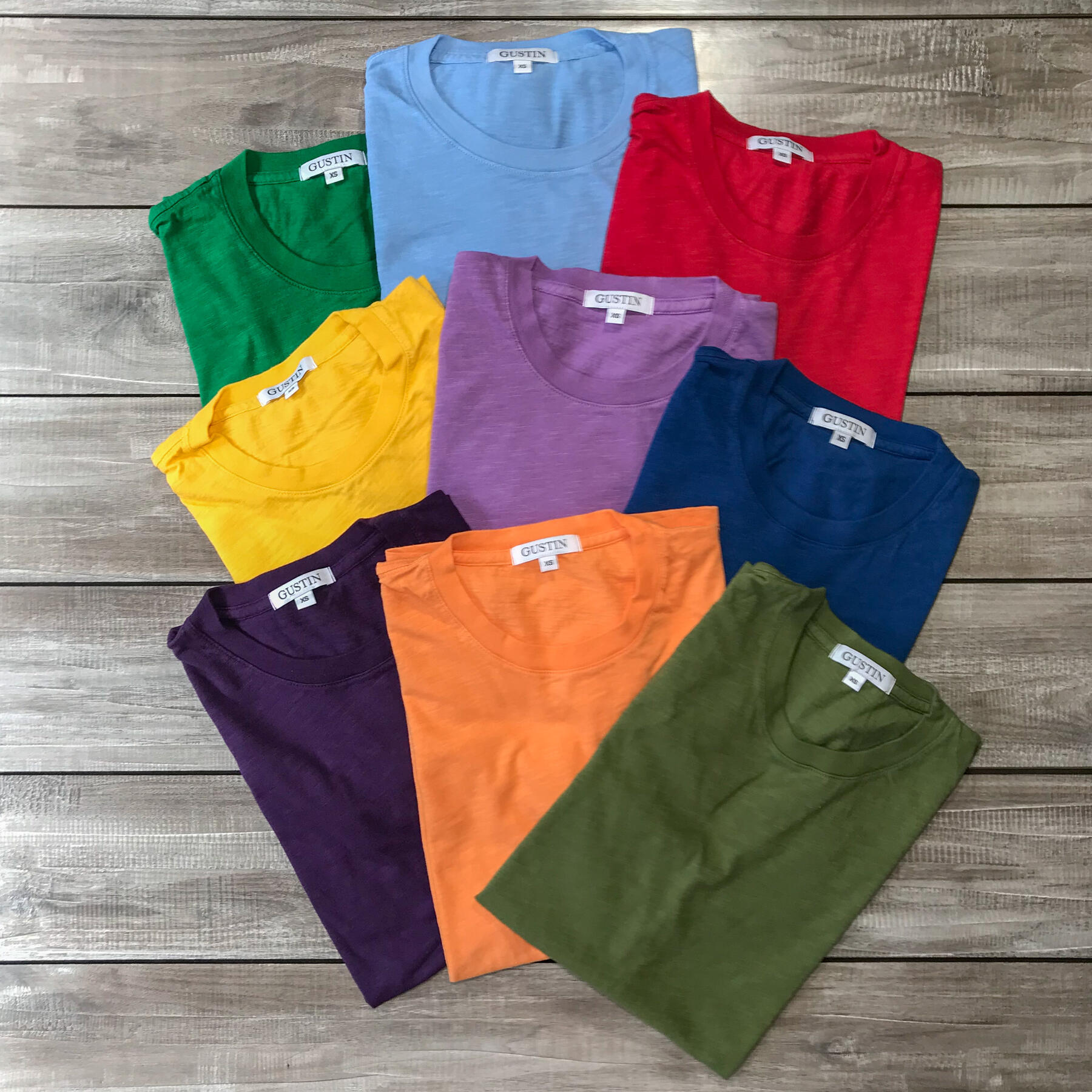 gustin slub cotton t-shirt 9 pack