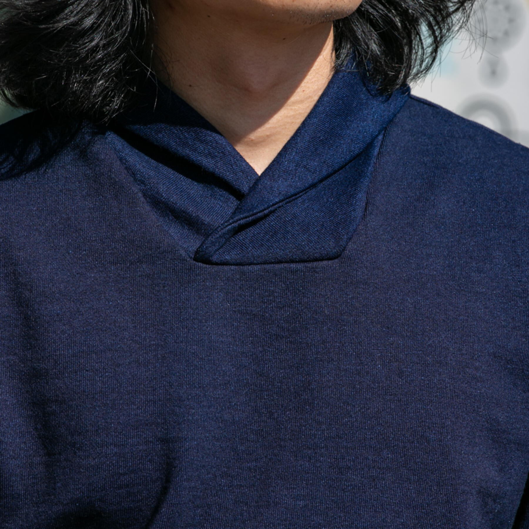 gustin indigo dye shawl collar sweatshirt 3 pack
