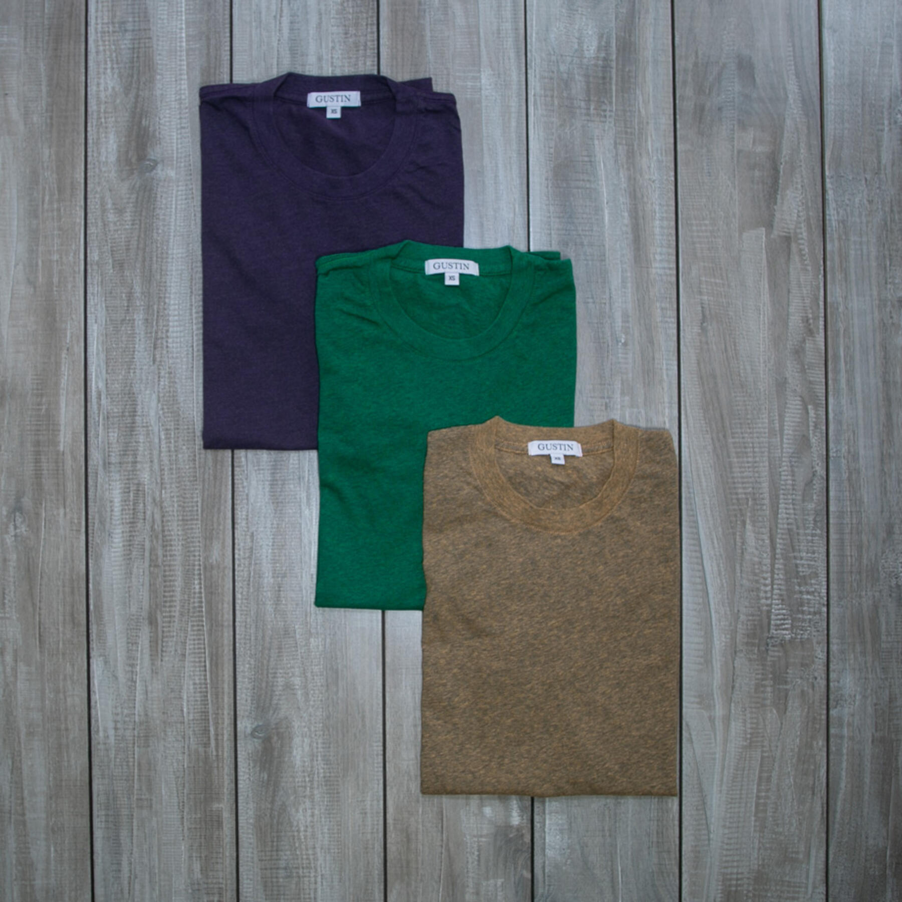 gustin heather t-shirt 3pk (plum, shamrock, gold)