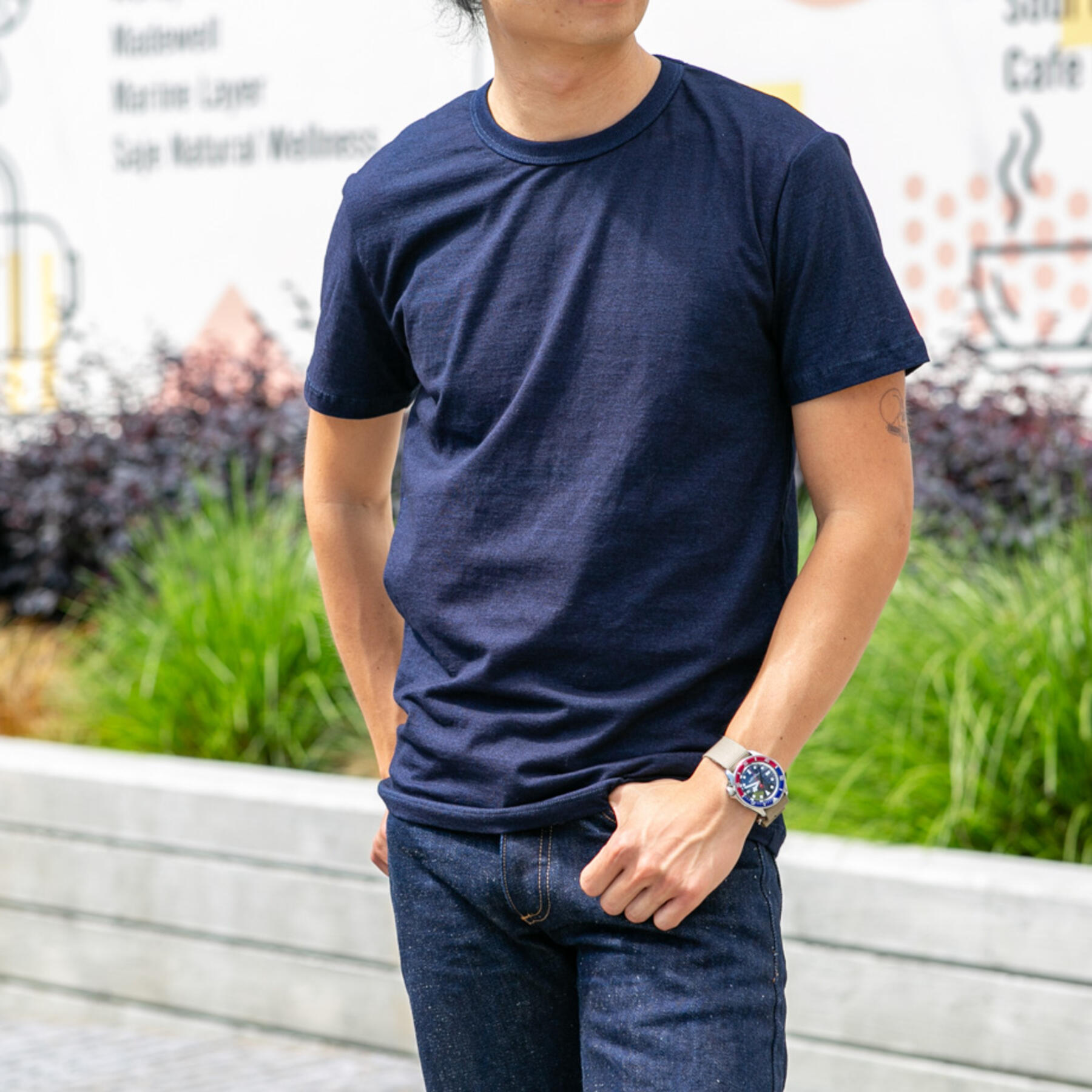 gustin indigo dyed t-shirt 2 pack - dark indigo