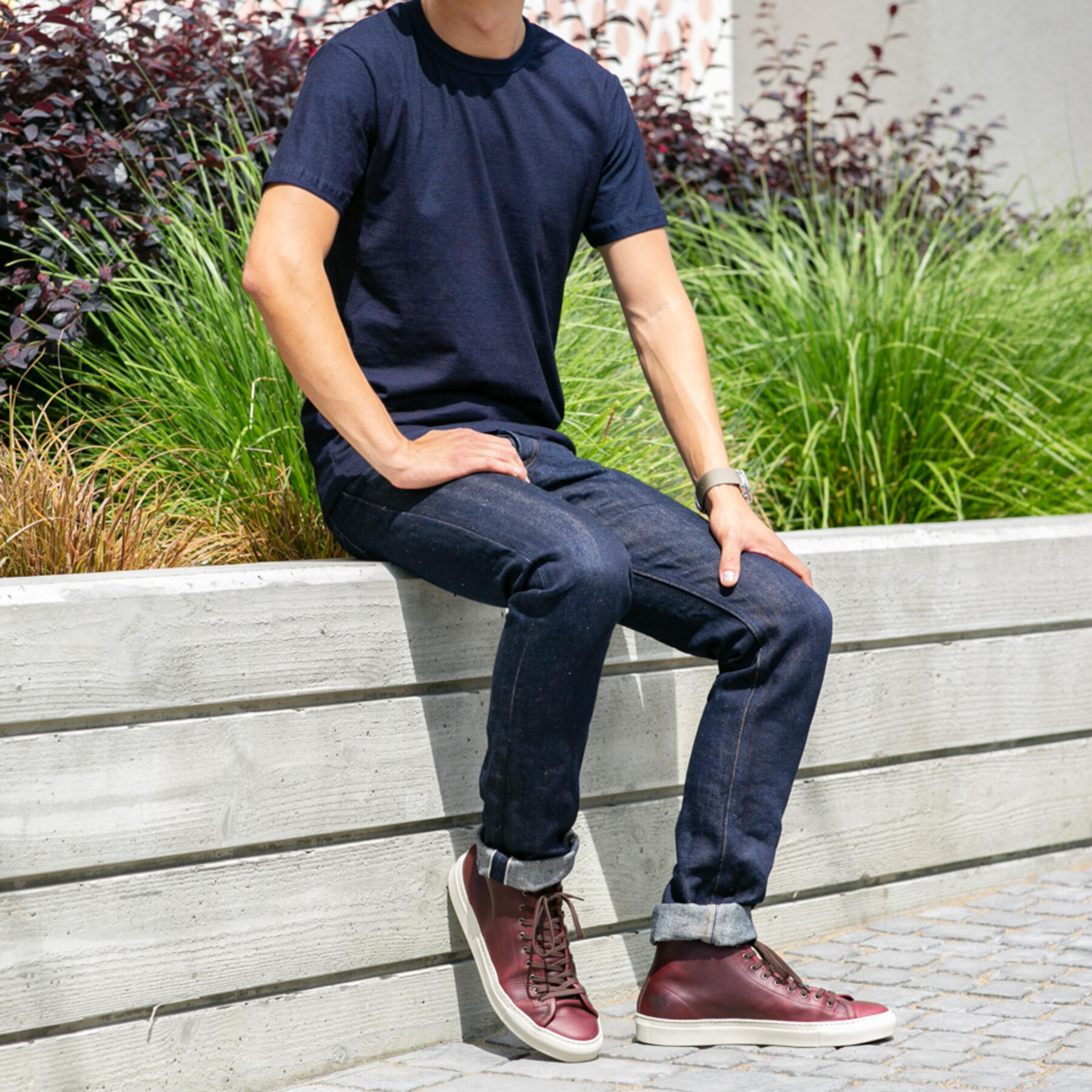 gustin indigo dyed t-shirt 2 pack - dark indigo