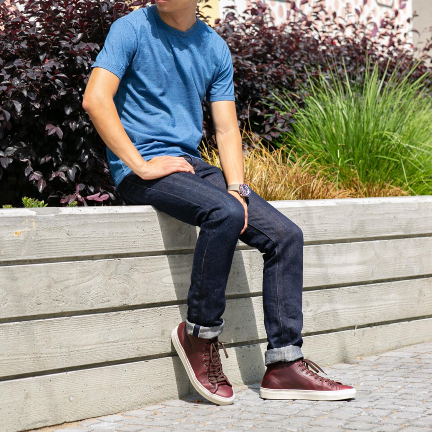 gustin indigo dyed t-shirt 2 pack - vintage indigo