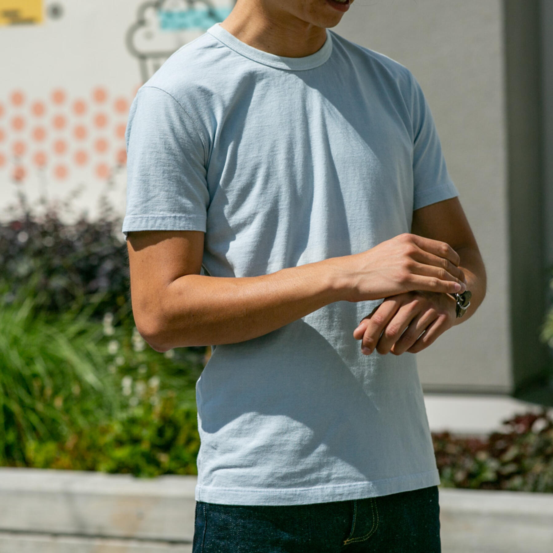 gustin indigo dyed t-shirt 2 pack - sun fade indigo