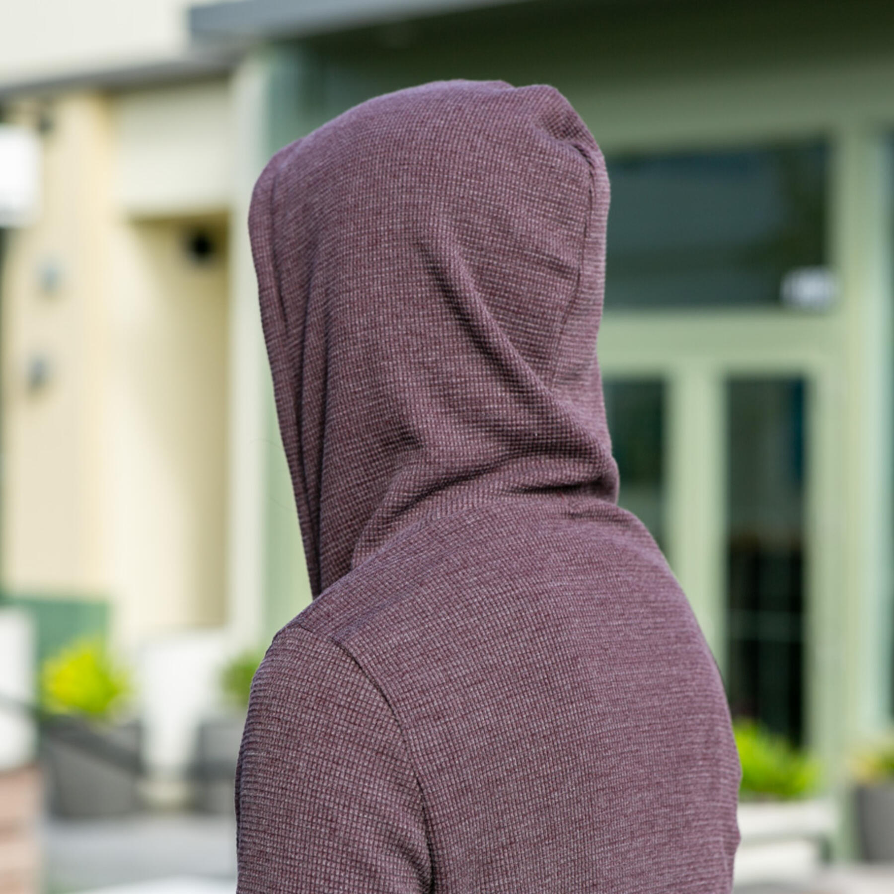 gustin waffle zip hoodie - oxblood
