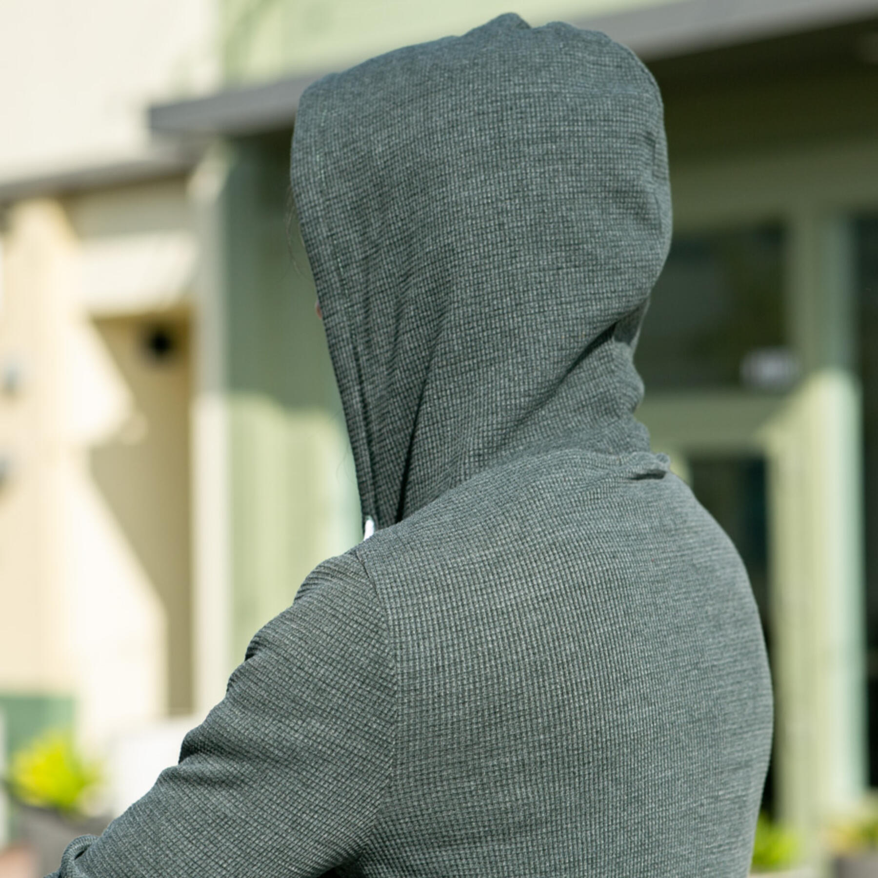 gustin waffle zip hoodie - forest