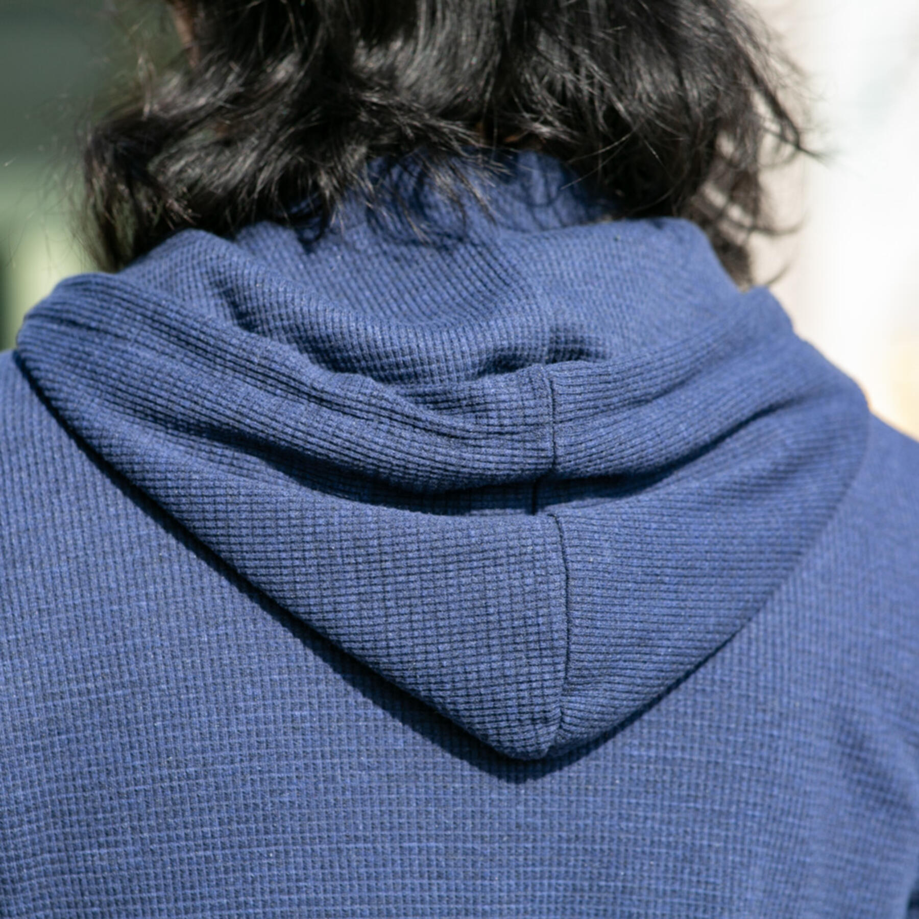 gustin waffle zip hoodie - navy