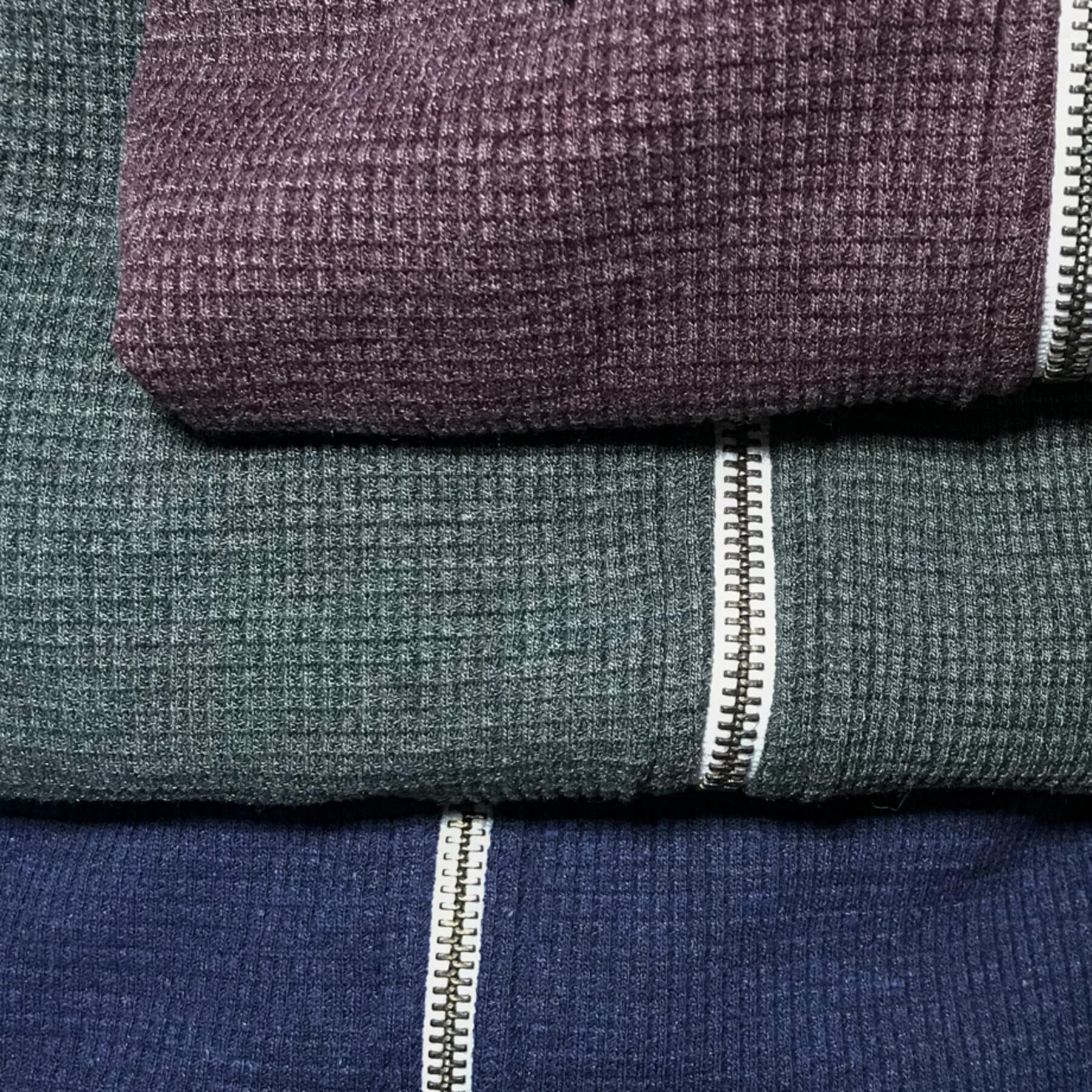 gustin waffle zip hoodie classic collection (navy, forest, oxblood)