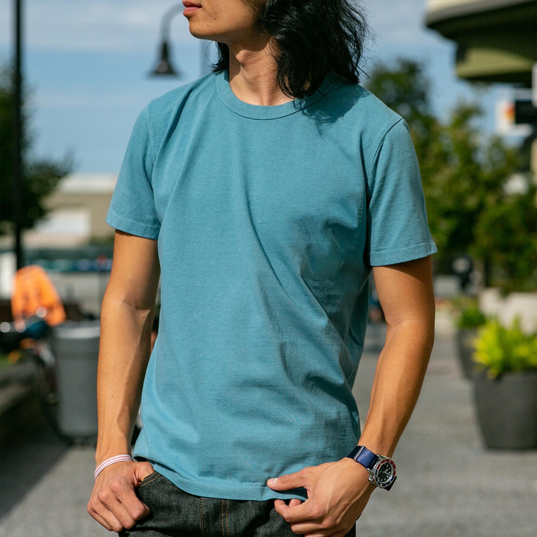gustin heavyweight t-shirt 3 pack (army green, slate, sea blue)