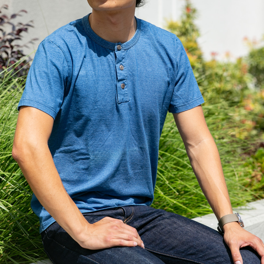 Vintage Indigo Short Sleeve Henley Gustin Knits Henleys