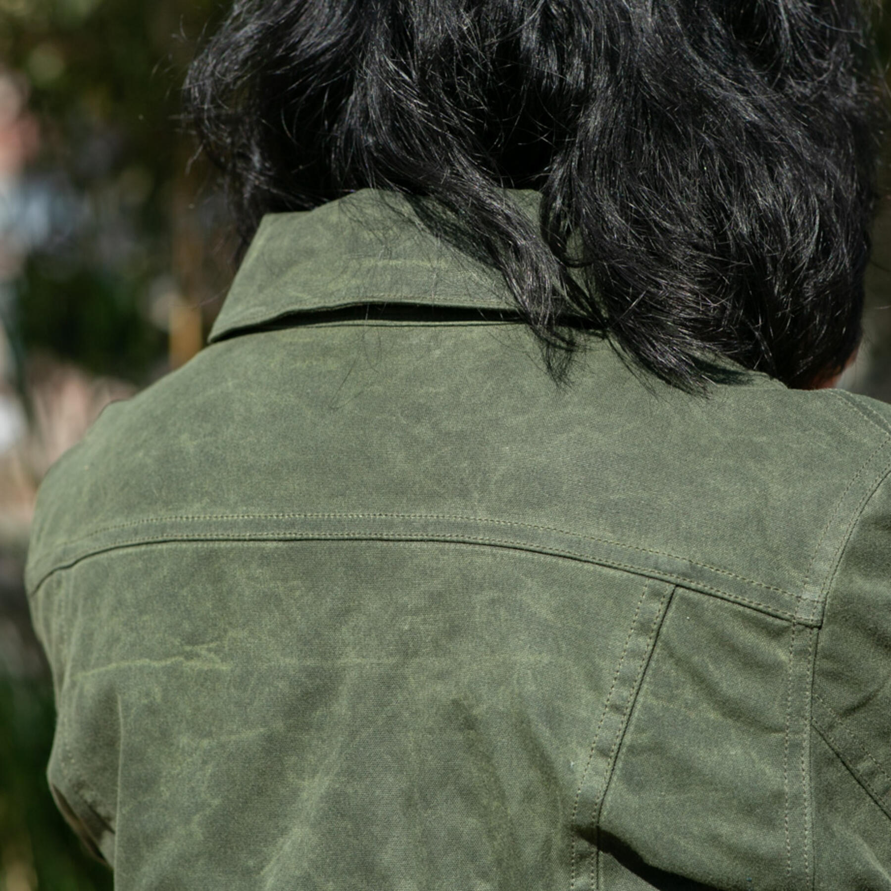 gustin trucker jacket - waxed olive