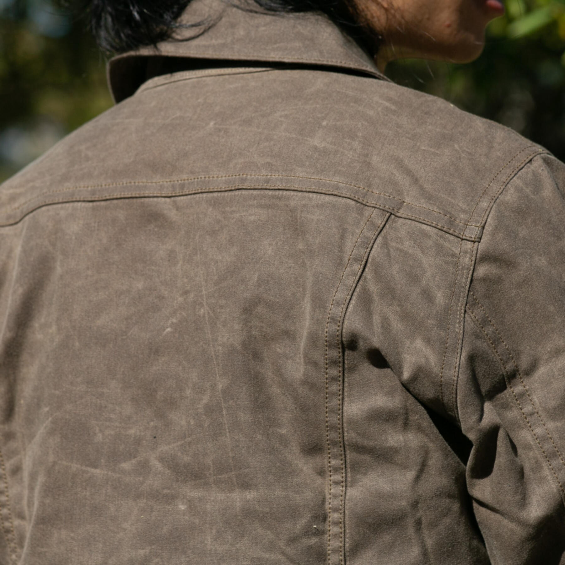 gustin trucker jacket - waxed dark oak