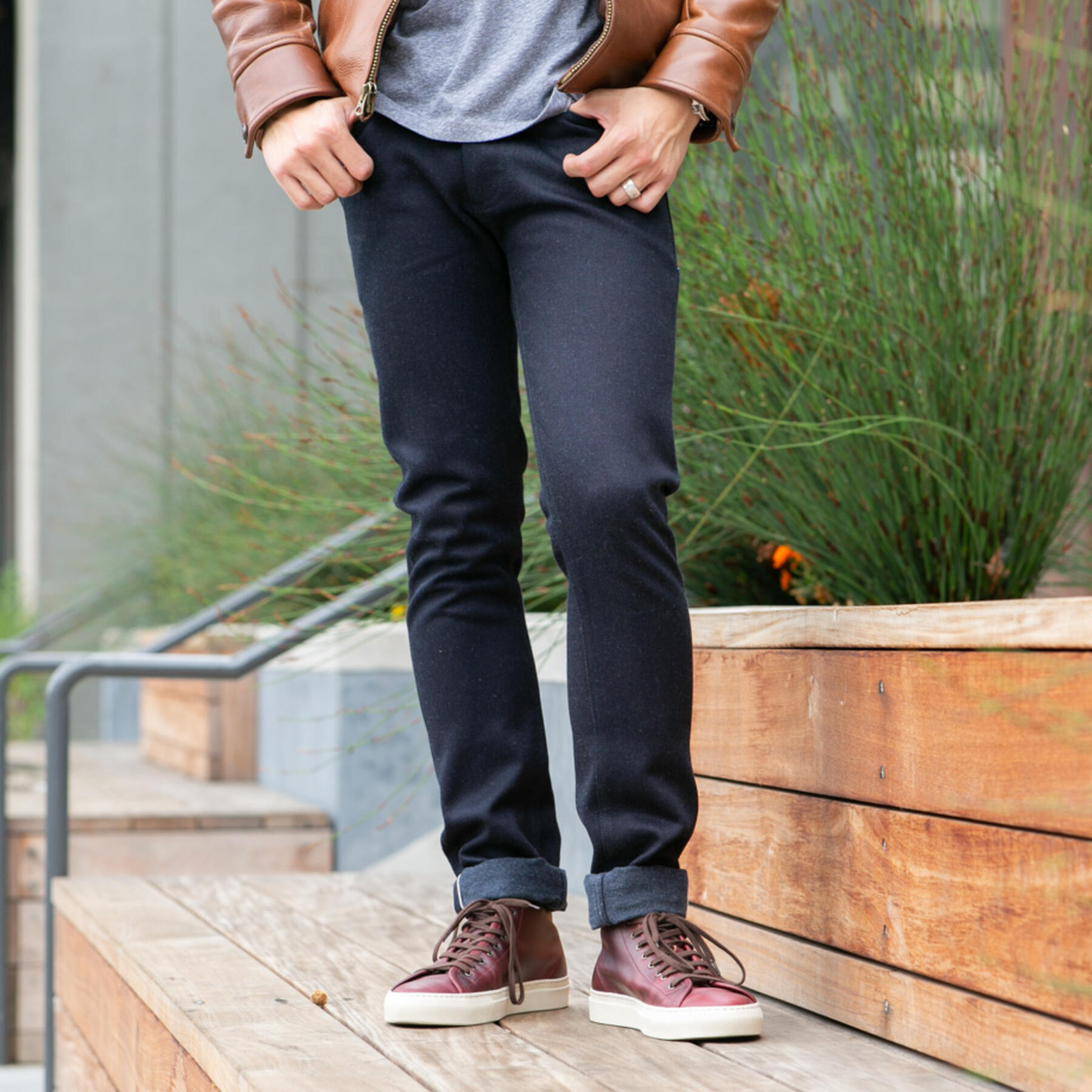 gustin #453 japan indigoxindigo wool selvedge