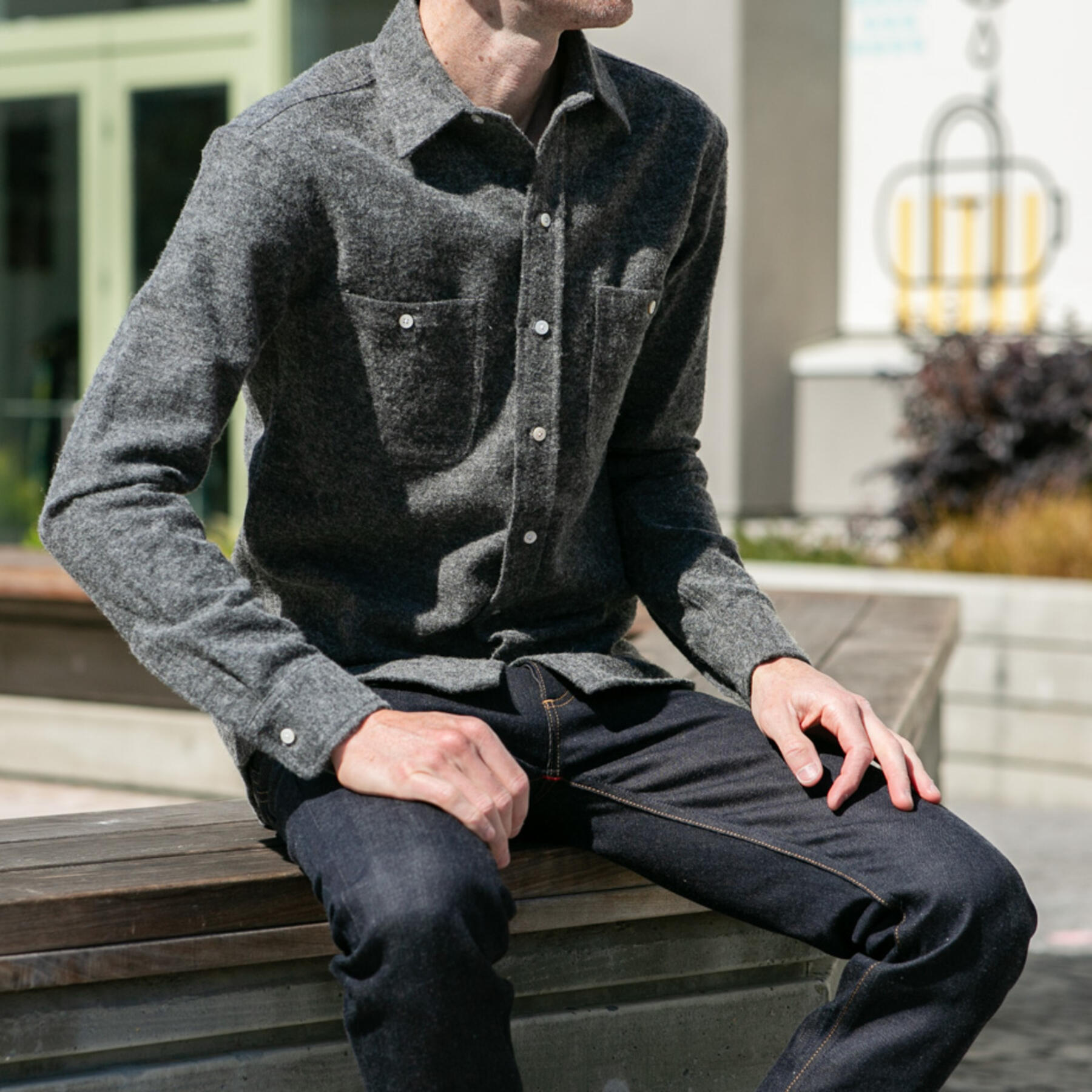 gustin #629 charcoalxblack vintage wool