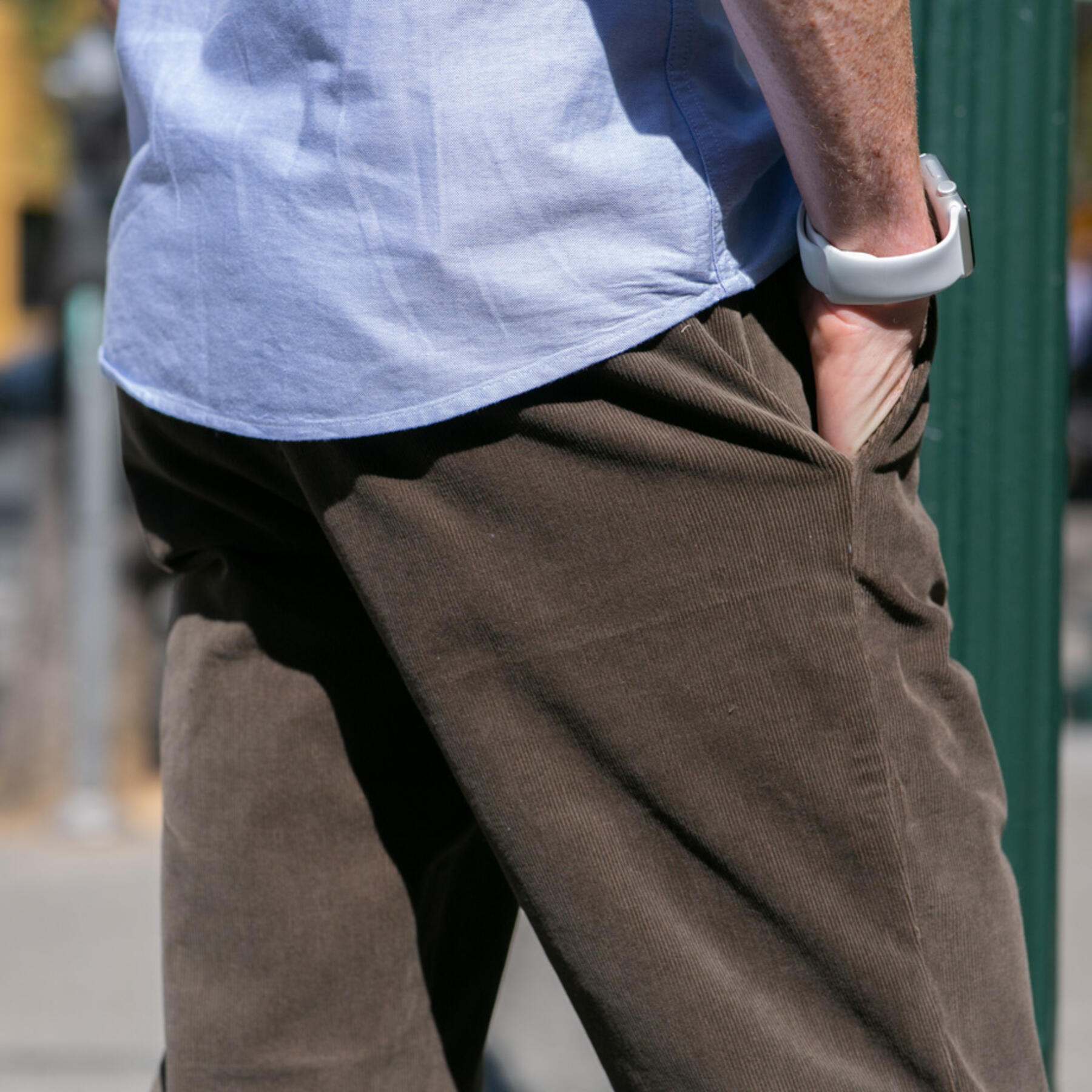 gustin #203 wool stretch corduroy chinos - olive drab