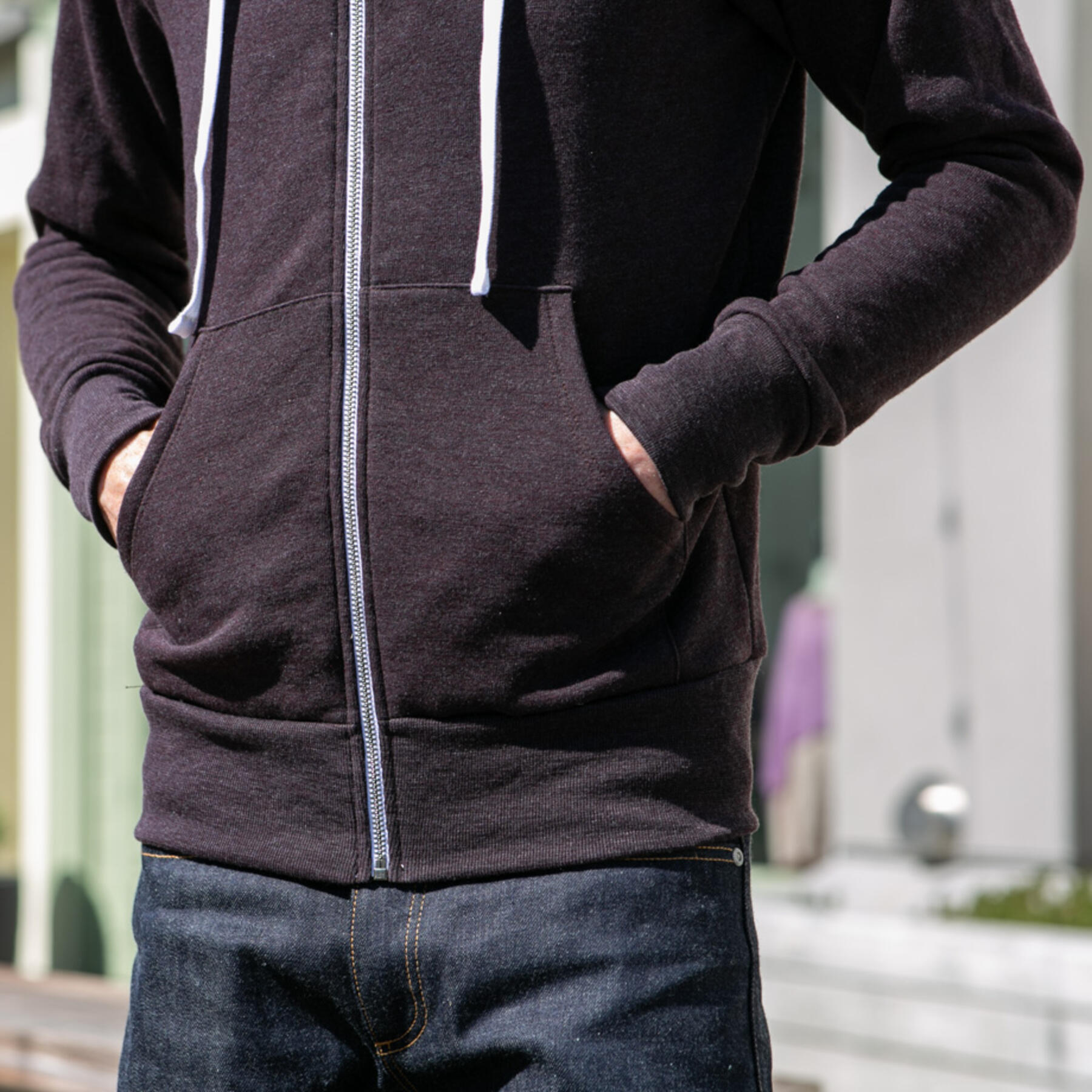 gustin twisted yarn fleece zip hoodie - oxblood