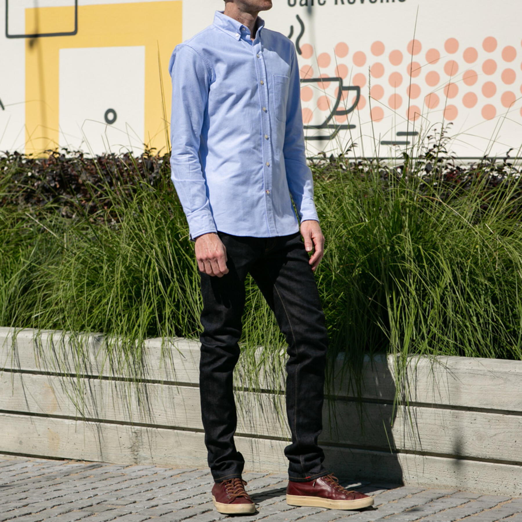 gustin blue oxford flannel